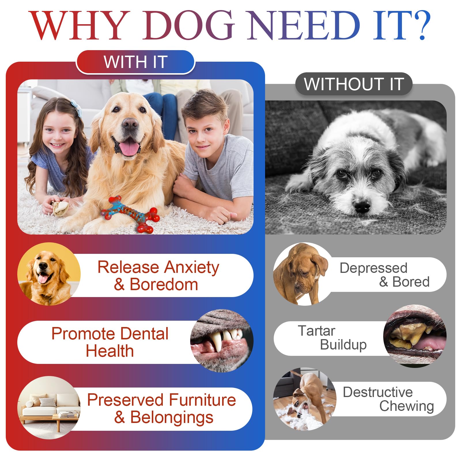 Indestructible Tough Dog Chews for Aggressive Chewers - Durable Chew Toys for Medium & Large Breed Dogs - Long-Lasting Bacon Flavored Bone Toy to Keep Pets Busy & Prevent Boredom | Perfect for Crate Training, Teething Puppies & High-Energy Dogs