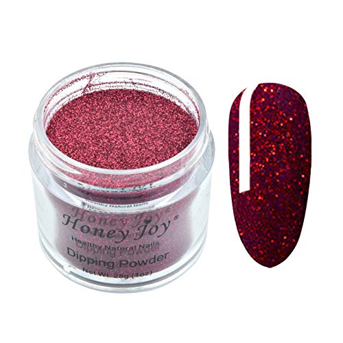 28g/Box Dark Red Wine Shine Glitter Dip Powder for Nails - Long-Lasting Dipping Nail Kit, No UV Light Needed (No.149) - Perfect for Manicures, Pedicures, and Salon Nail Art