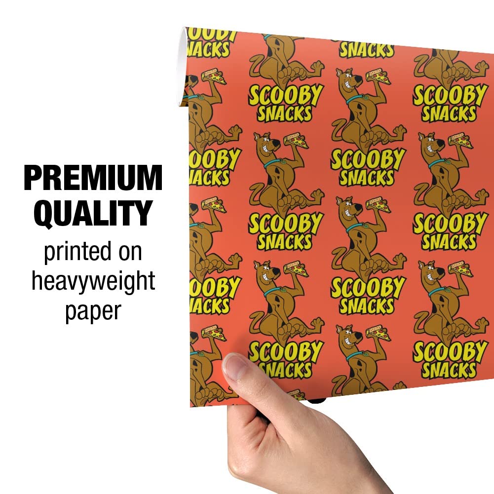 Scooby Snacks Gift Wrap Paper Rolls - Fun Cartoon Design for Birthday, Christmas & Party Gifts - Perfect for Dog Lovers & Scooby-Doo Fans