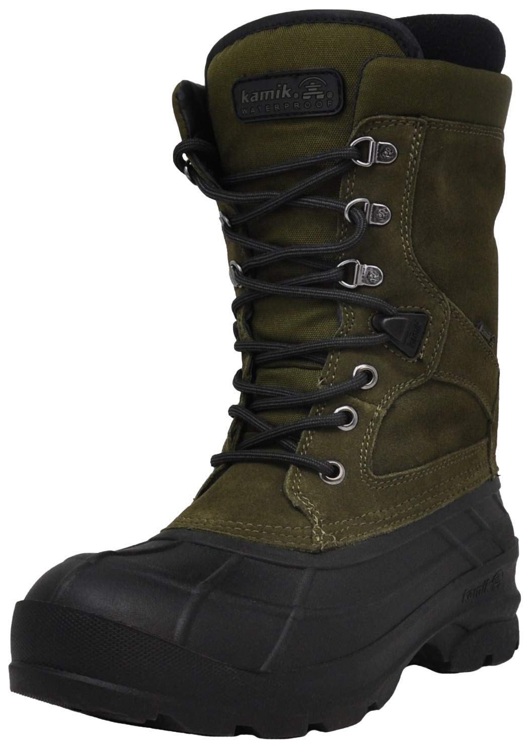 Kamik Nation Plus Leather Snow Boots for Men - Thermal & Waterproof Winter Boots - Perfect for Snow Hiking, Ice Fishing & Cold Weather Outdoor Activities