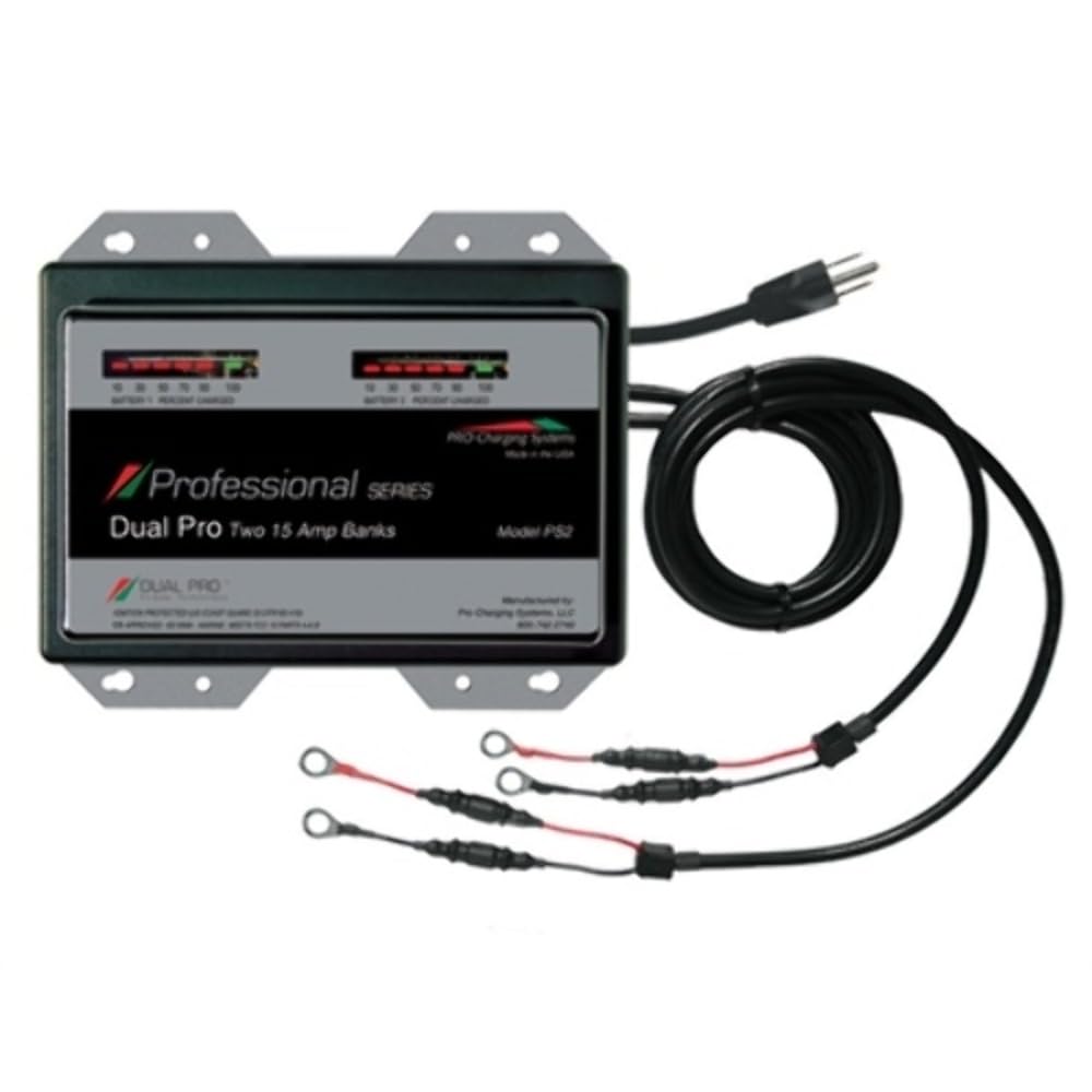 Dual Pro Professional Series 30A Battery Charger for Marine, RV, and Automotive - 12V/24V Multi-Bank Charger (2-15A Banks) - Perfect for Boats, Campers, and Off-Grid Power Systems