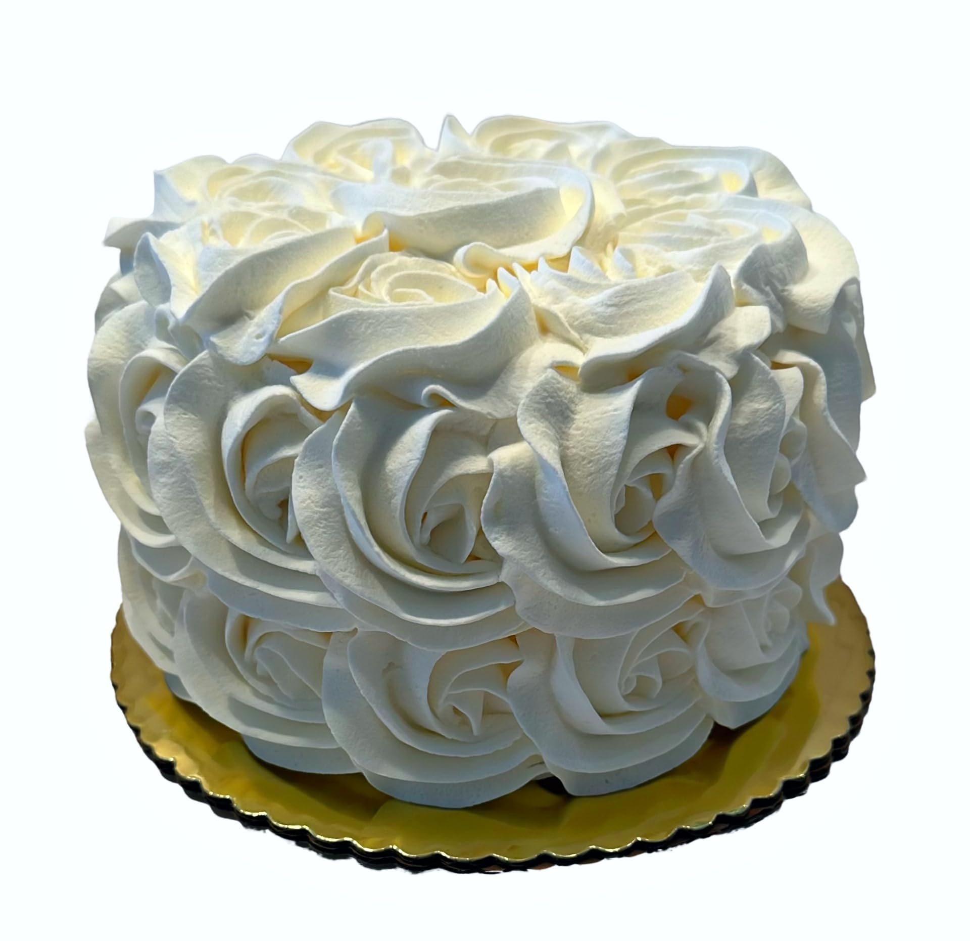 Dezicakes Handmade Ivory Rosette Fake Cake - Realistic Artificial Wedding & Party Decoration - Perfect for Centerpieces, Photo Props, and Event Displays