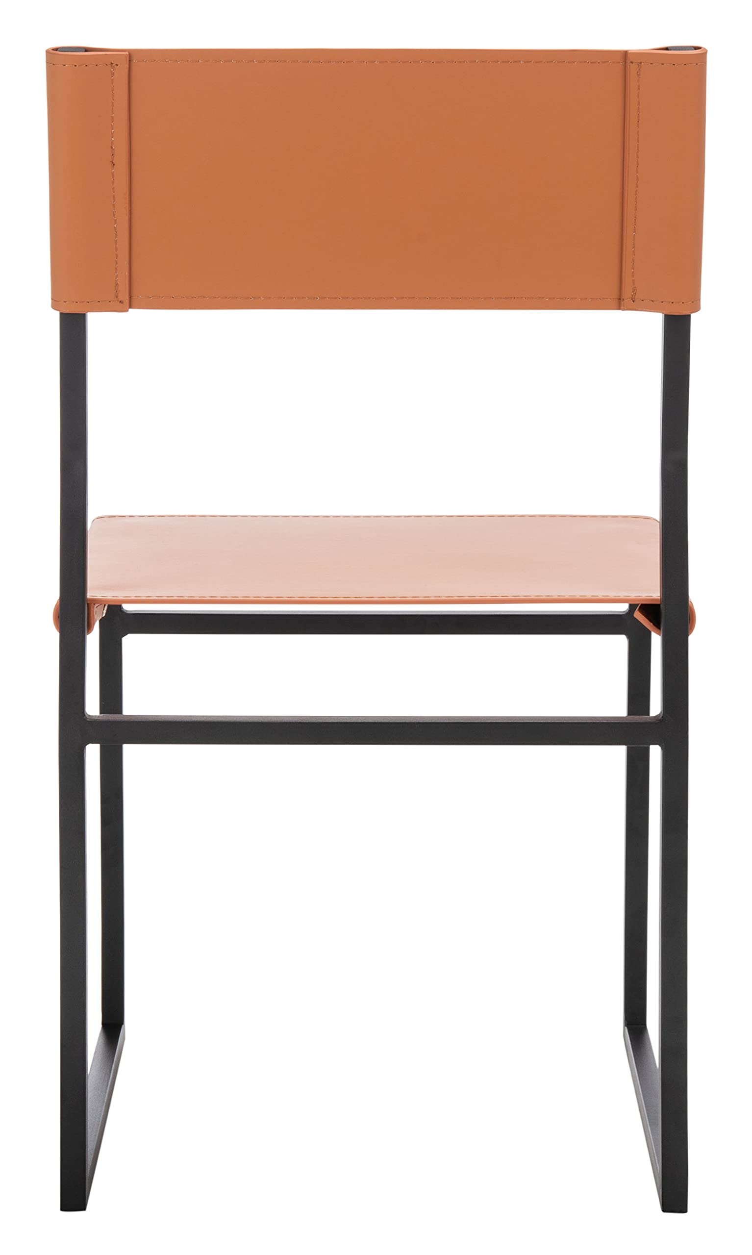 SAFAVIEH Layne Cognac Brown & Black Accent Chair for Living Room & Dining Room - Fully Assembled Modern Home Decor - Perfect for Small Spaces, Apartments & Cozy Corners