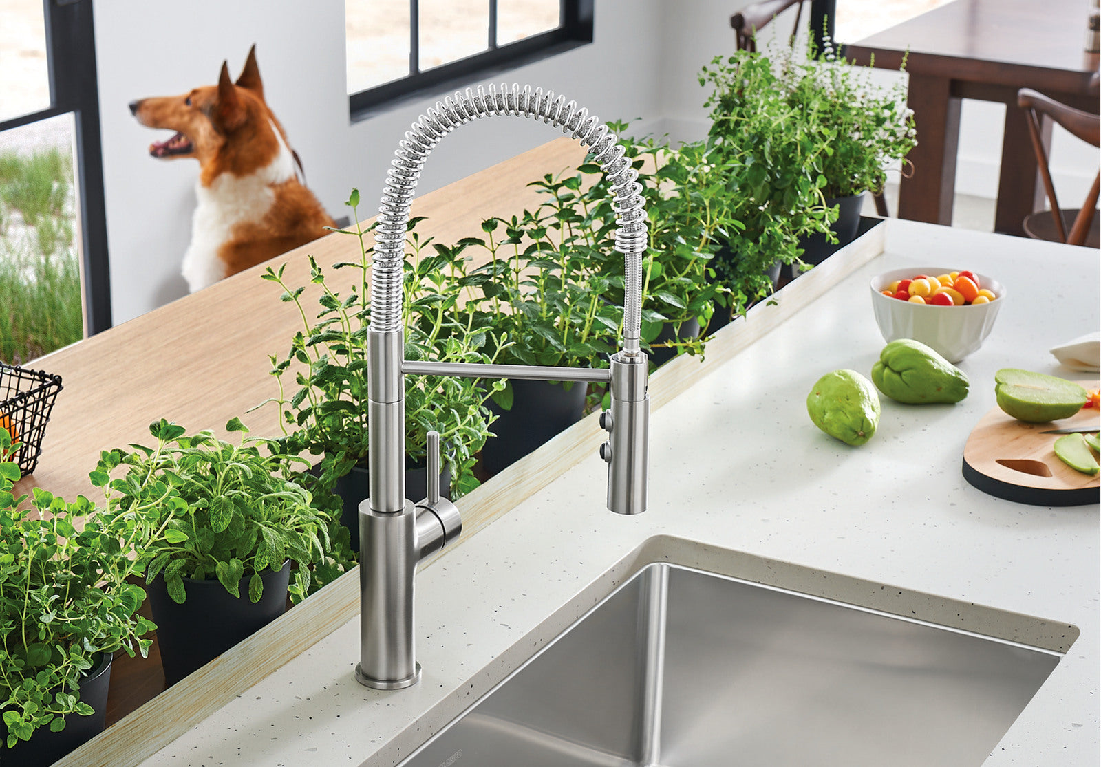 Blanco Catris 1.5 GPM Pull Down Kitchen Faucet - Stainless Steel Modern Design for Easy Cooking & Dishwashing
