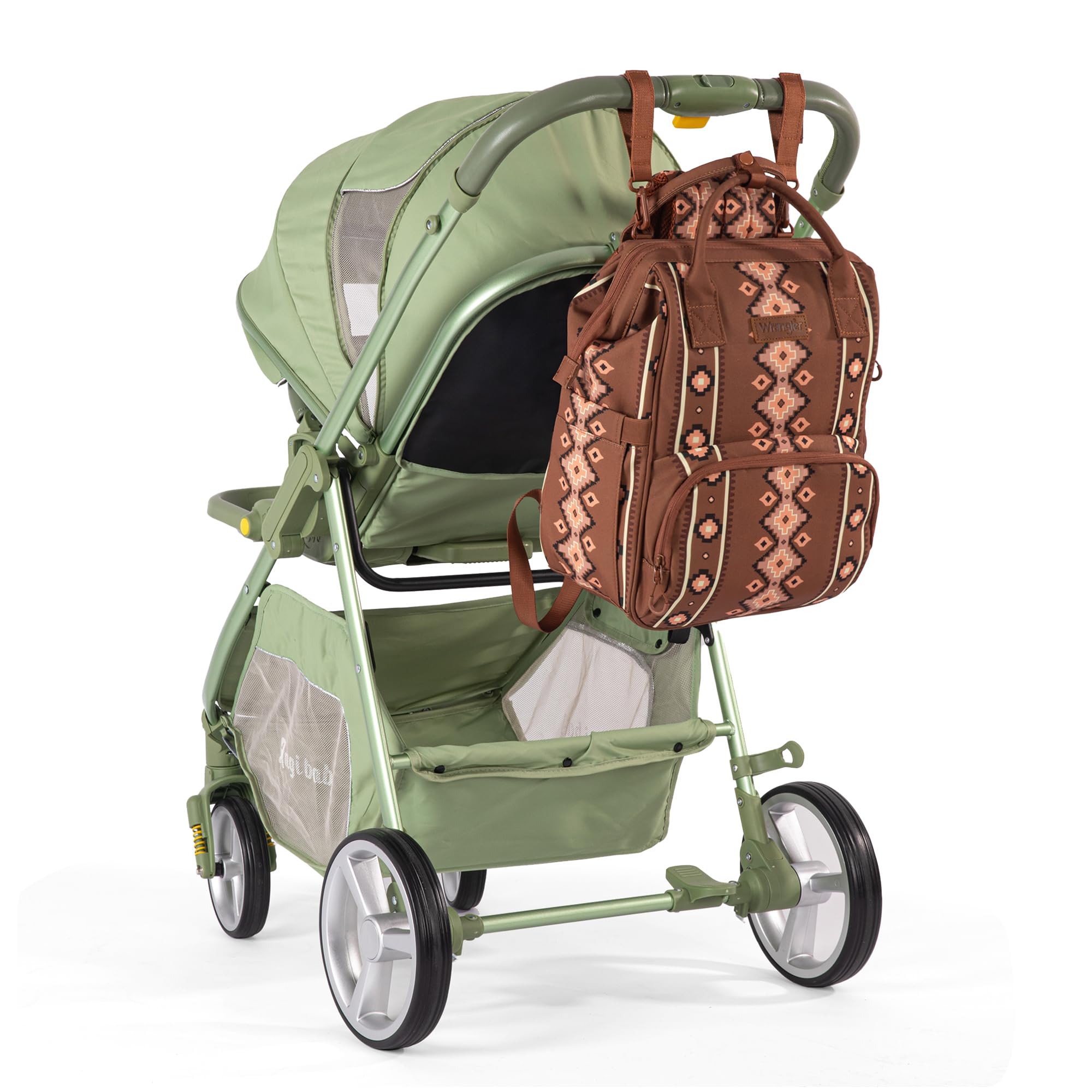 Wrangler Southwest Pattern Diaper Backpack - Stylish Baby Bag for Travel & Daily Use, Multi-Functional Western Design Daypack for Moms & Dads - Perfect for Daycare, Outings & Family Adventures