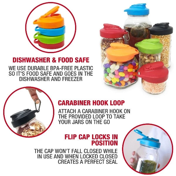 Multi-Purpose Mason Jar Lids - 12 Pack Airtight Leakproof Replacement Caps for Canning, Storage & DIY Crafts - Perfect for Home Kitchen, Pantry Organization & Gift Packaging