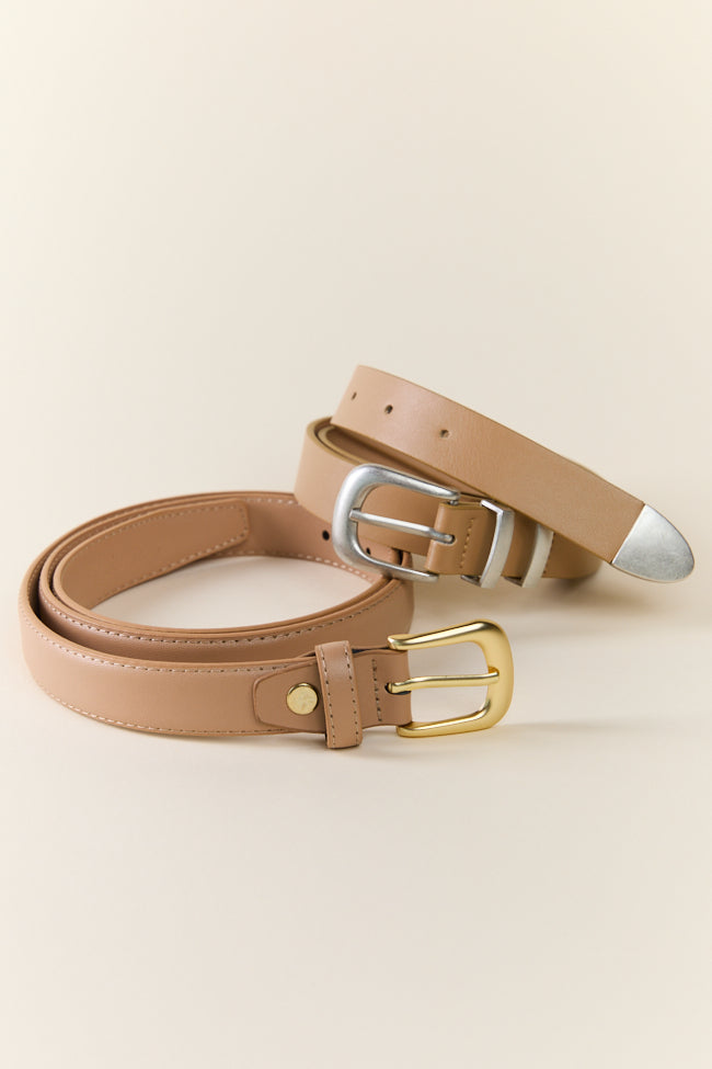 Classic Tan Leather Belt with Silver Buckle for Men & Women | Stylish Casual & Formal Wear Accessory | Perfect for Office, Jeans, Dresses & Everyday Outfits