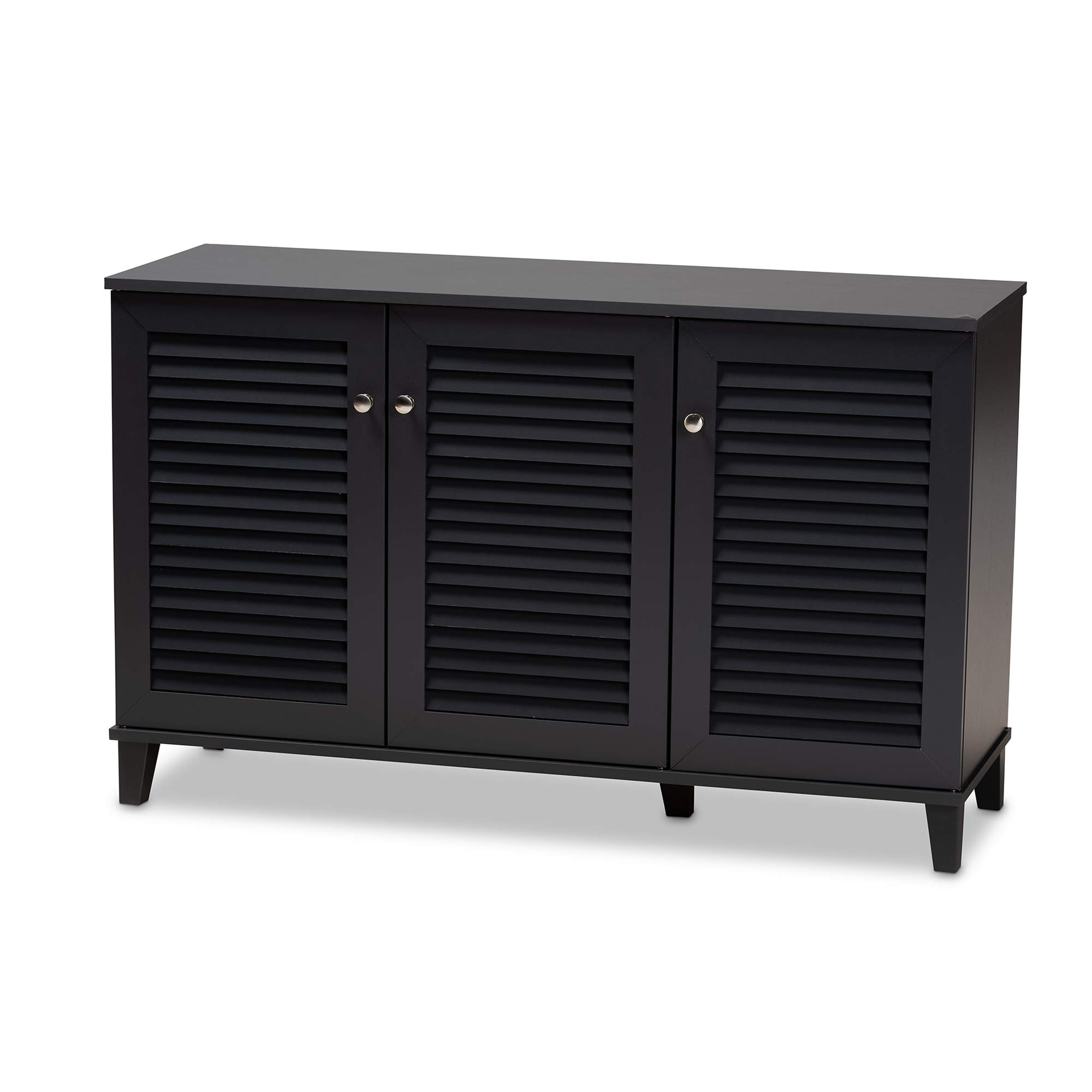 Baxton Studio Modern Shoe Cabinet with Storage - Gray, One Size - Perfect for Entryway, Bedroom & Closet Organization