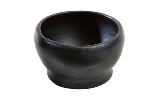 Authentic Chamba Bowl with Base - Handmade Black Clay Dish for Soups, Salads & Serving | Elegant Colombian Crafted Tableware | Perfect for Dining, Entertaining & Gift Giving
