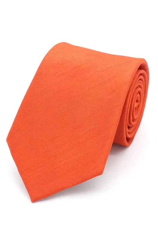 LA Smith Plain Poly Shantung Tie - Classic Silk-Like Necktie for Men - Perfect for Weddings, Business Meetings & Formal Events