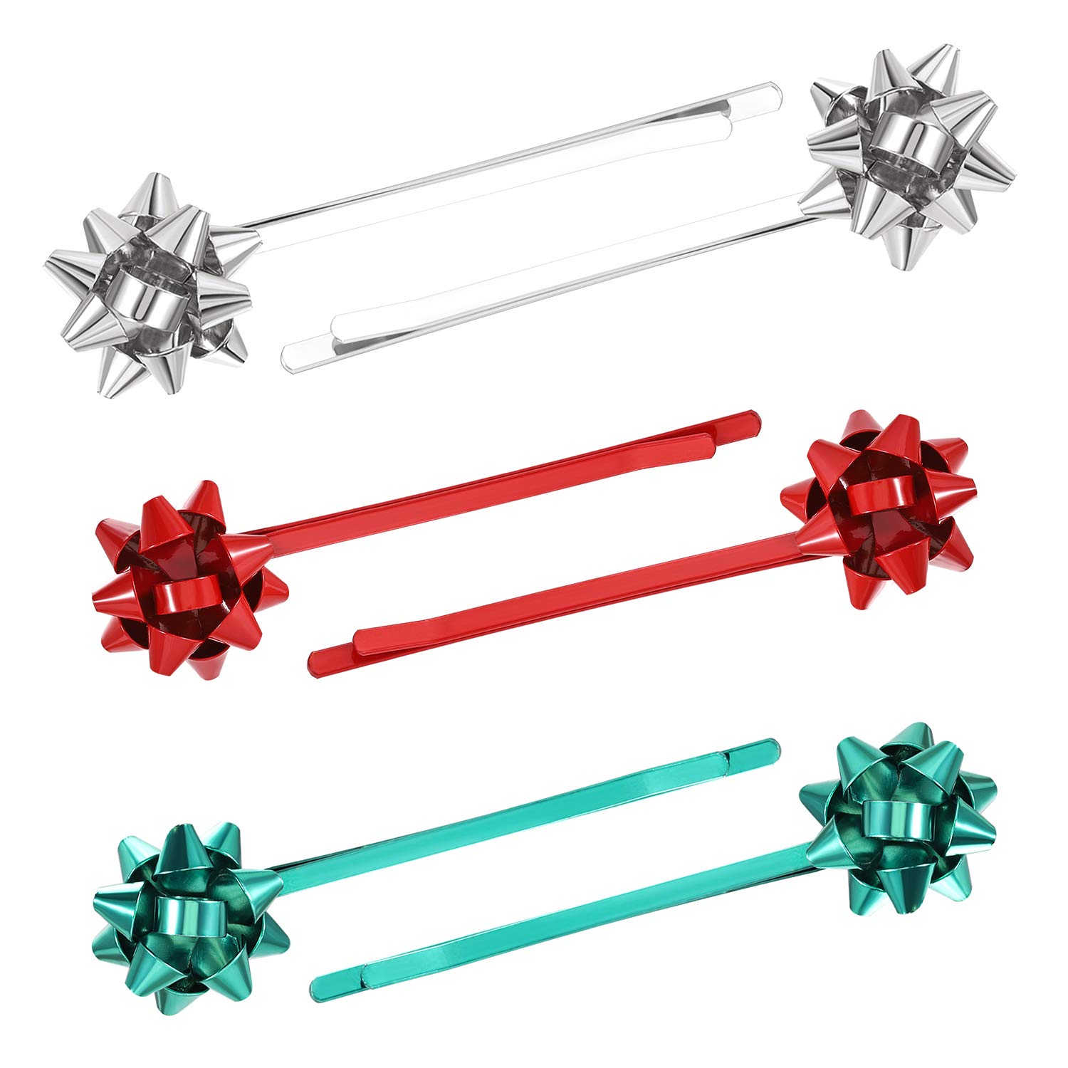 Snowflake Hair Clips with Rhinestones - Christmas Bow Alligator Clips for Women, Festive Holiday Party Hair Accessories | Perfect for Xmas Gifts, Weddings & Winter Celebrations