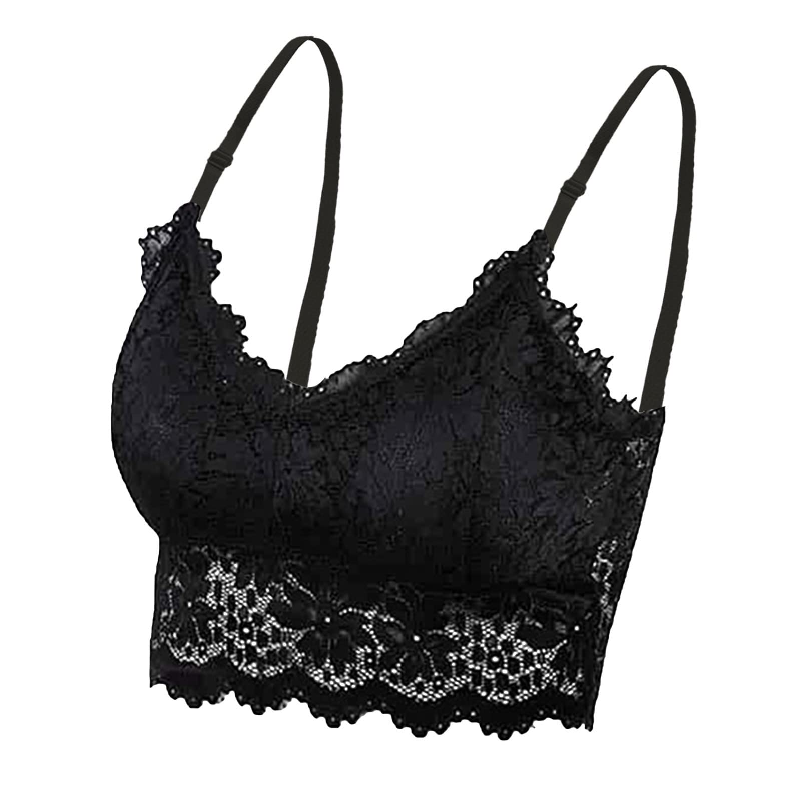 Wireless Comfort Bras for Women 36C - Seamless Crop Top Bralette with V-Neck Design | Soft Support Lingerie for Everyday Wear, Yoga & Lounge