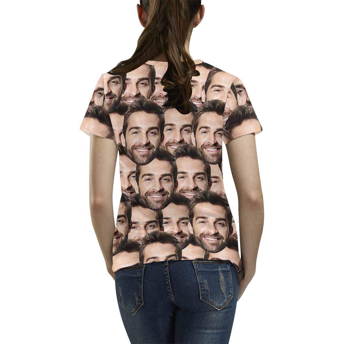 Custom Multi-Face T-Shirts for Women - Personalized Design Your Own Shirt | Unique Fashion Statement for Casual Wear, Parties & Gifts