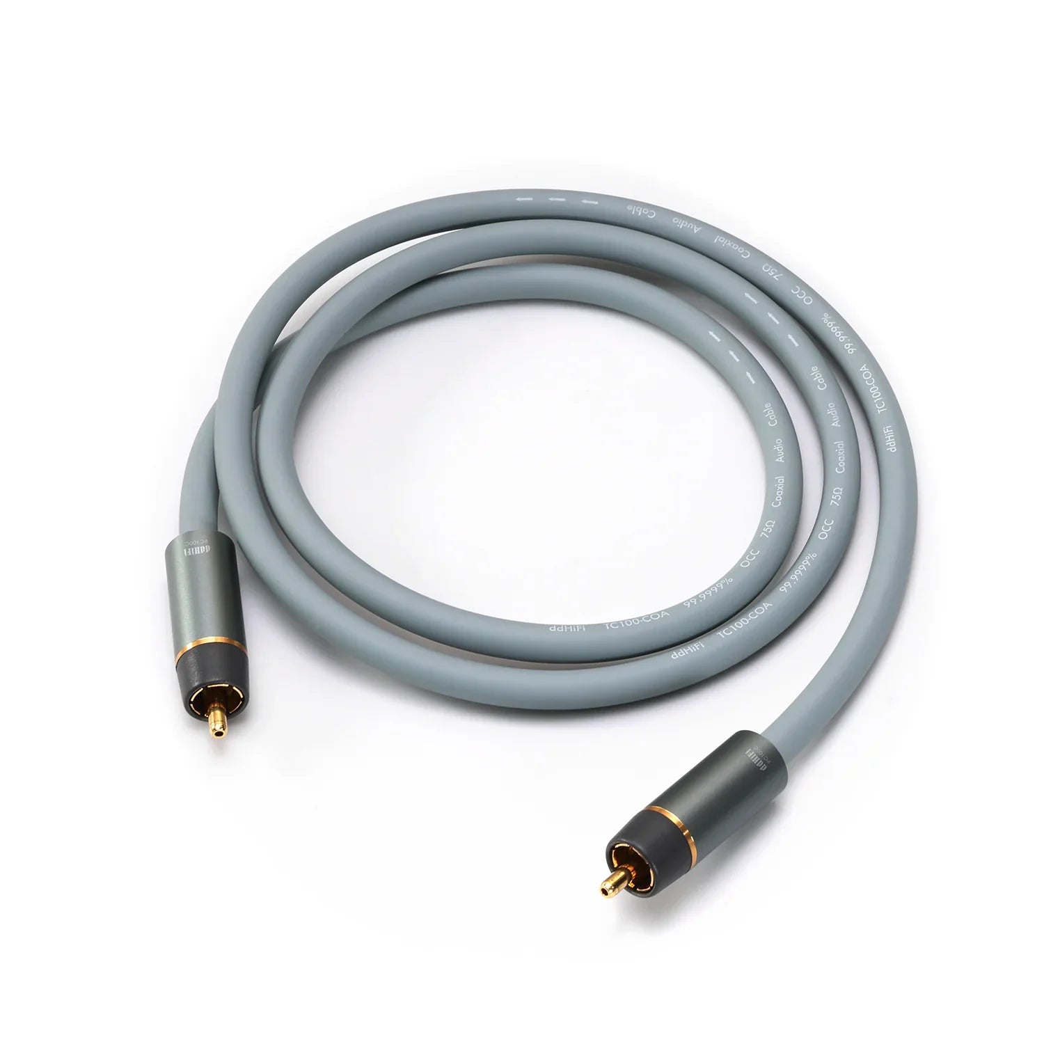 DD ddHiFi RC100C High-Quality OCC Copper Coaxial RCA Cable for Audiophile Systems - Perfect for Home Theater, Hi-Fi Audio, and Professional Studio Equipment (Open Box)