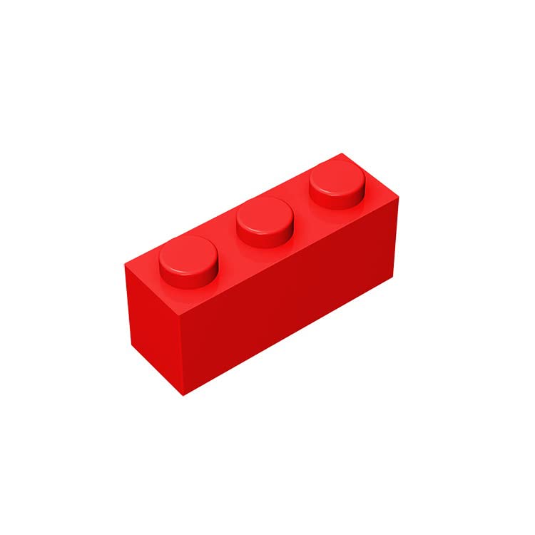 Classic Red Bulk Building Brick 1x3 (100 Pieces) - 100% Compatible with Lego 3622 & All Major Brick Brands | Creative STEM Toy for Kids, DIY Construction Set for Classroom & Home Play