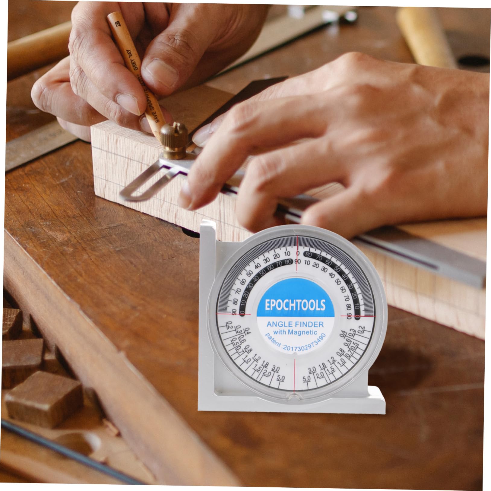 WHAMVOX Angle Measuring Tool - Digital Angle Finder with LCD Display, Multi-Functional Slope Gauge for Woodworking, Construction & DIY Projects (0-360° Measurement) - Perfect for Carpentry, Roofing & Metalworking
