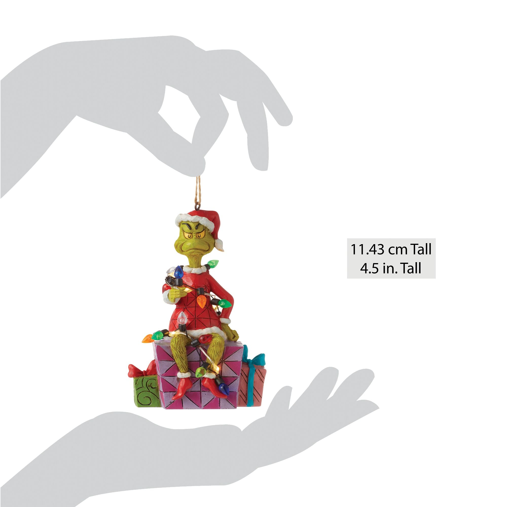 Grinch on Present Christmas Ornament - Festive Holiday Decor for Tree, Gift, and Home - Perfect for Xmas Party & Winter Decorations