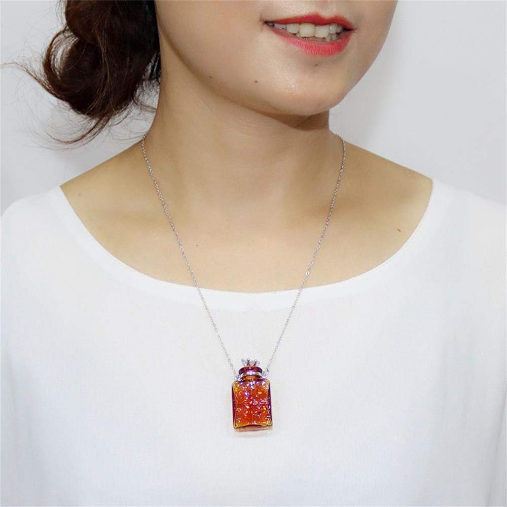 1PC Essential Oil Pendant Necklace for Women - Glass Perfume Vial & Wine Bottle Charm Jewelry - Unique Gift for Her (Perfect for Aromatherapy, Yoga & Special Occasions)