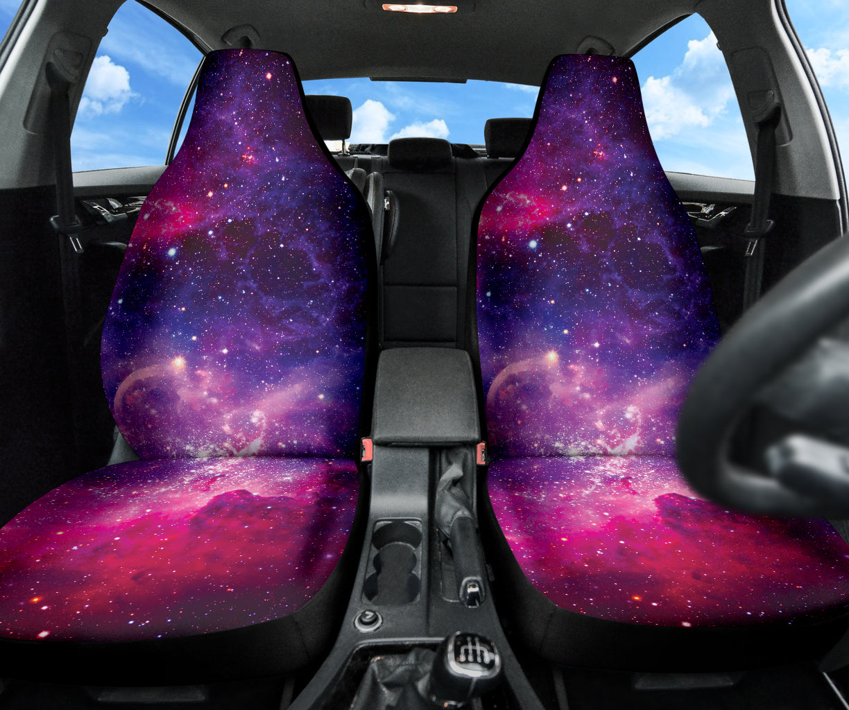 Premium Purple Universe & Planets Car Seat Covers - Universal Fit for Cars, SUVs & Trucks - Space-Themed Auto Accessories for Sci-Fi Fans & Astronomy Lovers - Perfect for Road Trips, Daily Commutes & Gift Giving