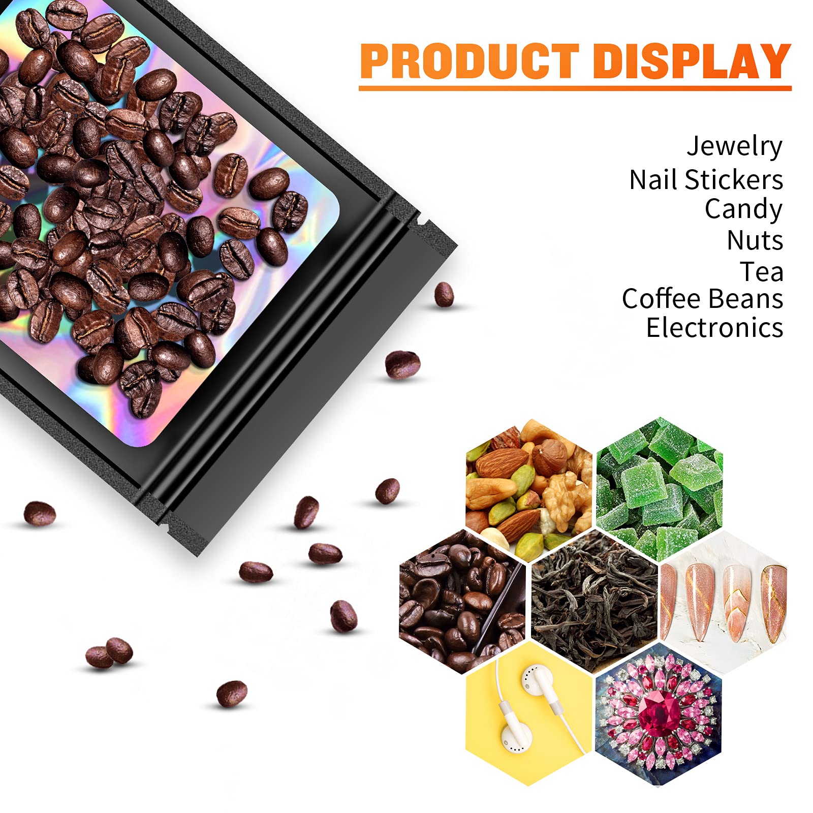 100 Pieces Resealable Mylar Bags - Small Holographic Smell Proof Storage Bags for Food, Jewelry, Eyelash Extensions | 2.4x4 Inch | Perfect for Small Business & Home Organization (Red)