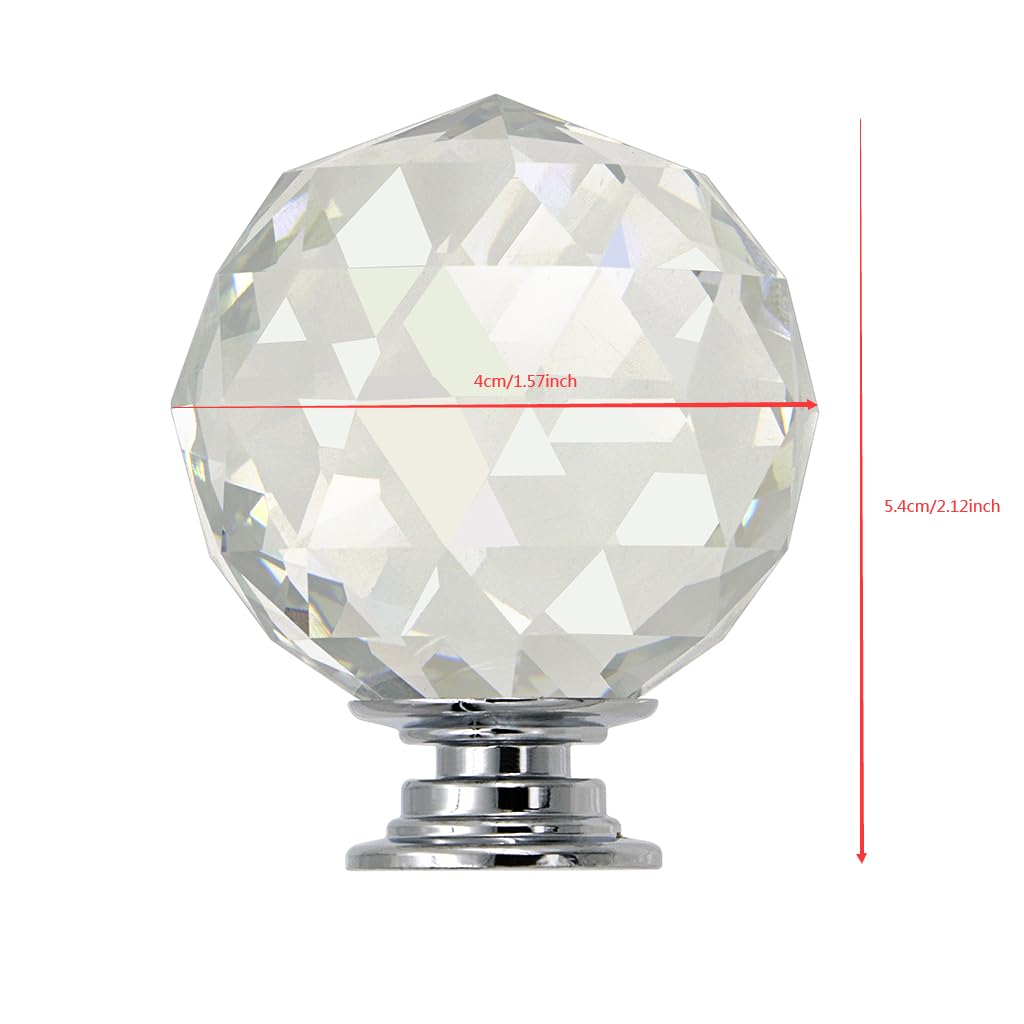 BTSKY® 8-Pack 40mm Round Diamond Clear Crystal Glass Drawer Knobs - Cabinet Pulls & Handles with Screws for Closet, Bathroom, Wardrobe, Dresser & Cupboard - Perfect for Home Organization & Furniture Upgrade