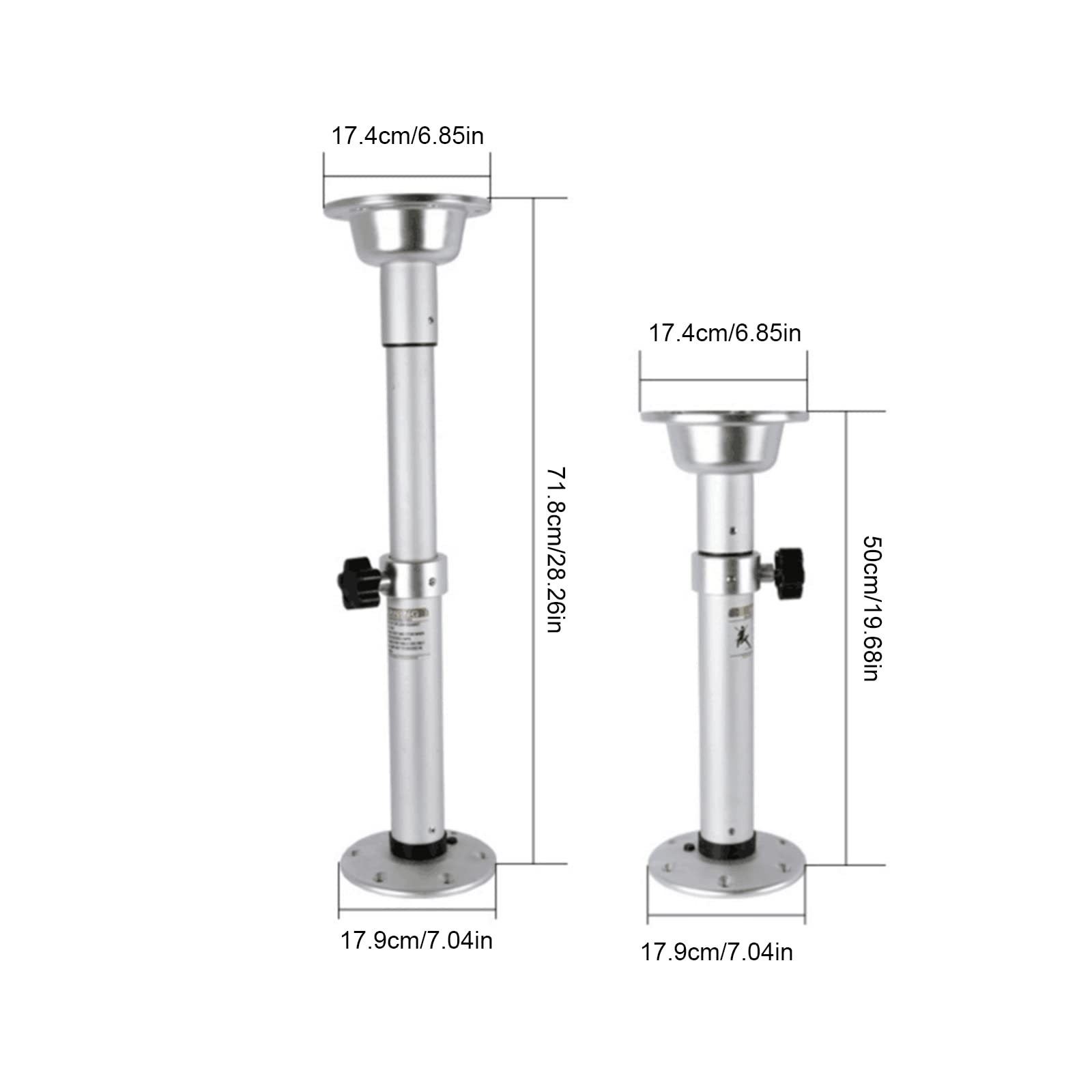 Eapmic Adjustable Table Pedestal Stand Leg with Base - Heavy Duty Mounting Frame for Marine Boat, Yacht, Caravan, Motorhome & Workroom (Style 1) - Perfect for Outdoor & Indoor Furniture Support