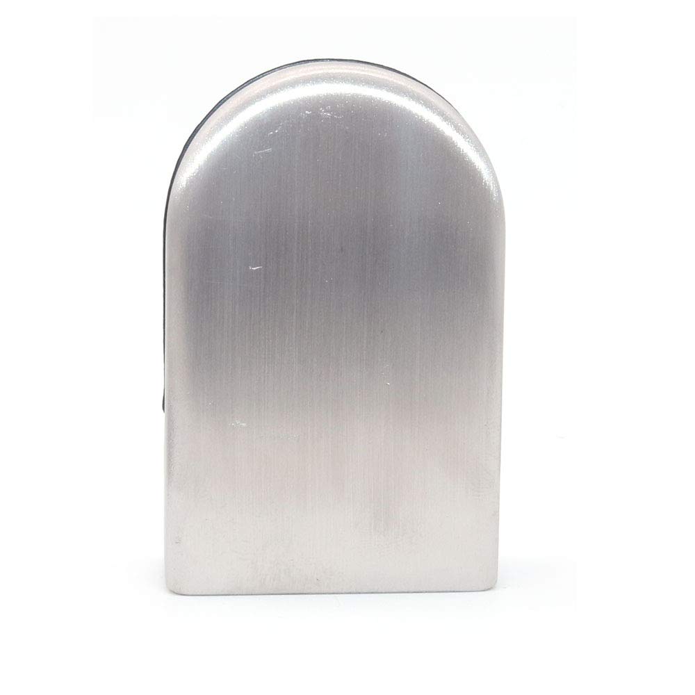 4-Pack 304 Stainless Steel Glass Clamps for 10-12mm Panels - Concave Curved Base Silver Finish | Glass Railing, Shower Door & Table Top Hardware