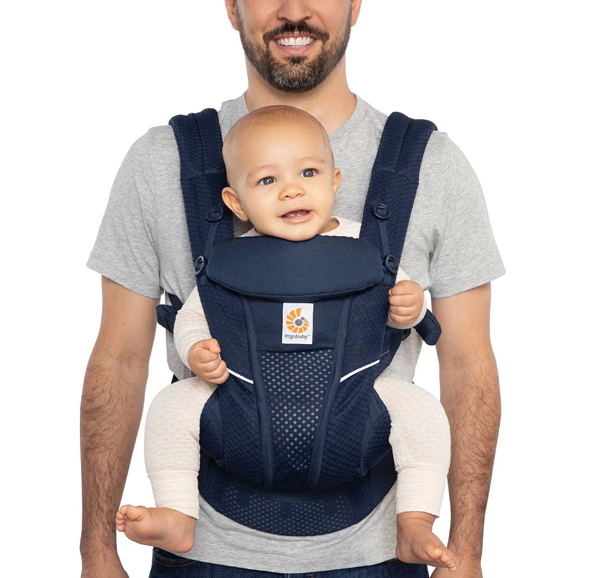 Omni Breeze All-Position Mesh Baby Carrier - Breathable & Ergonomic Infant Carrier for Newborn to Toddler (Midnight Navy) - Perfect for Hiking, Travel & Everyday Use
