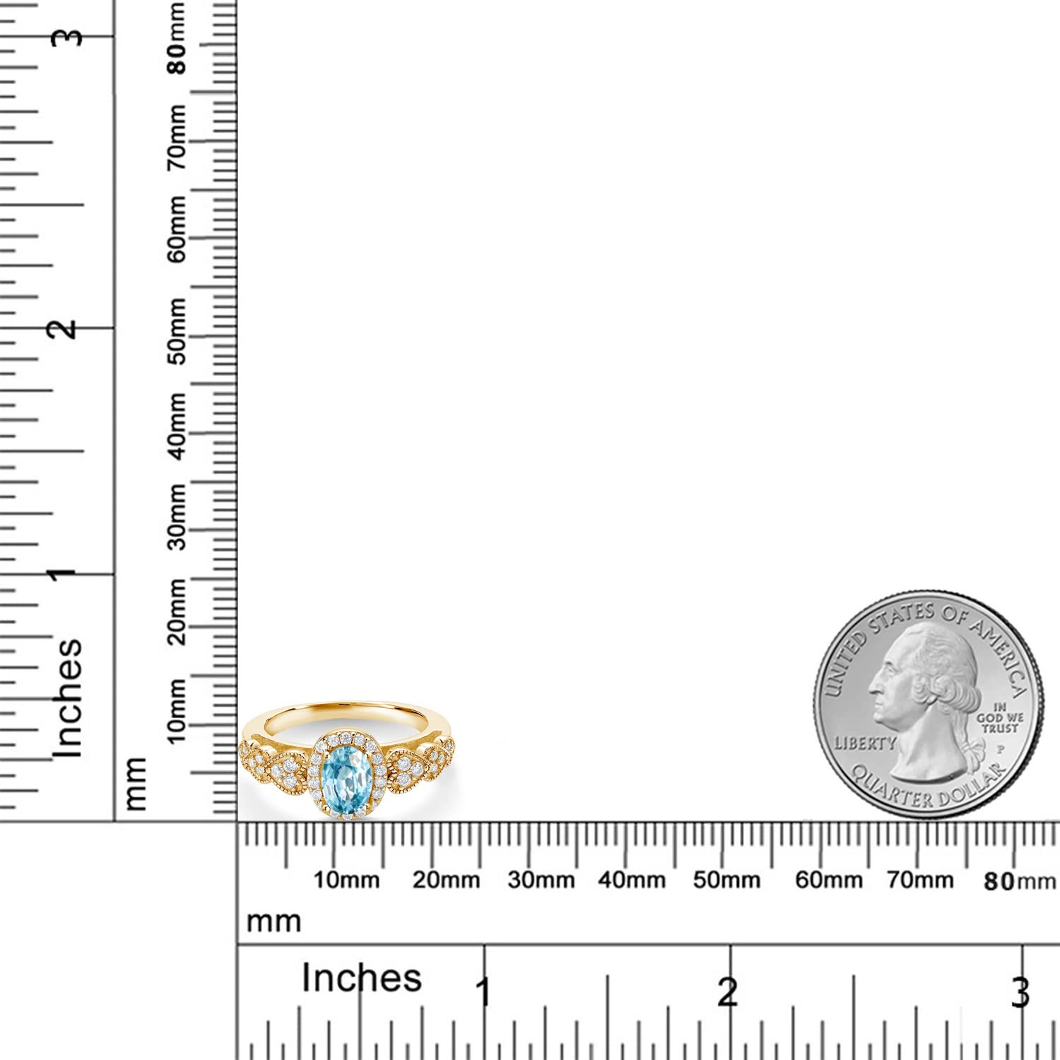 18K Yellow Gold Plated Silver Heart Ring with Oval Zircon Moissanite (1.43 Cttw) - Elegant Jewelry for Valentine's Day, Anniversary & Romantic Gifts | Gem Stone King