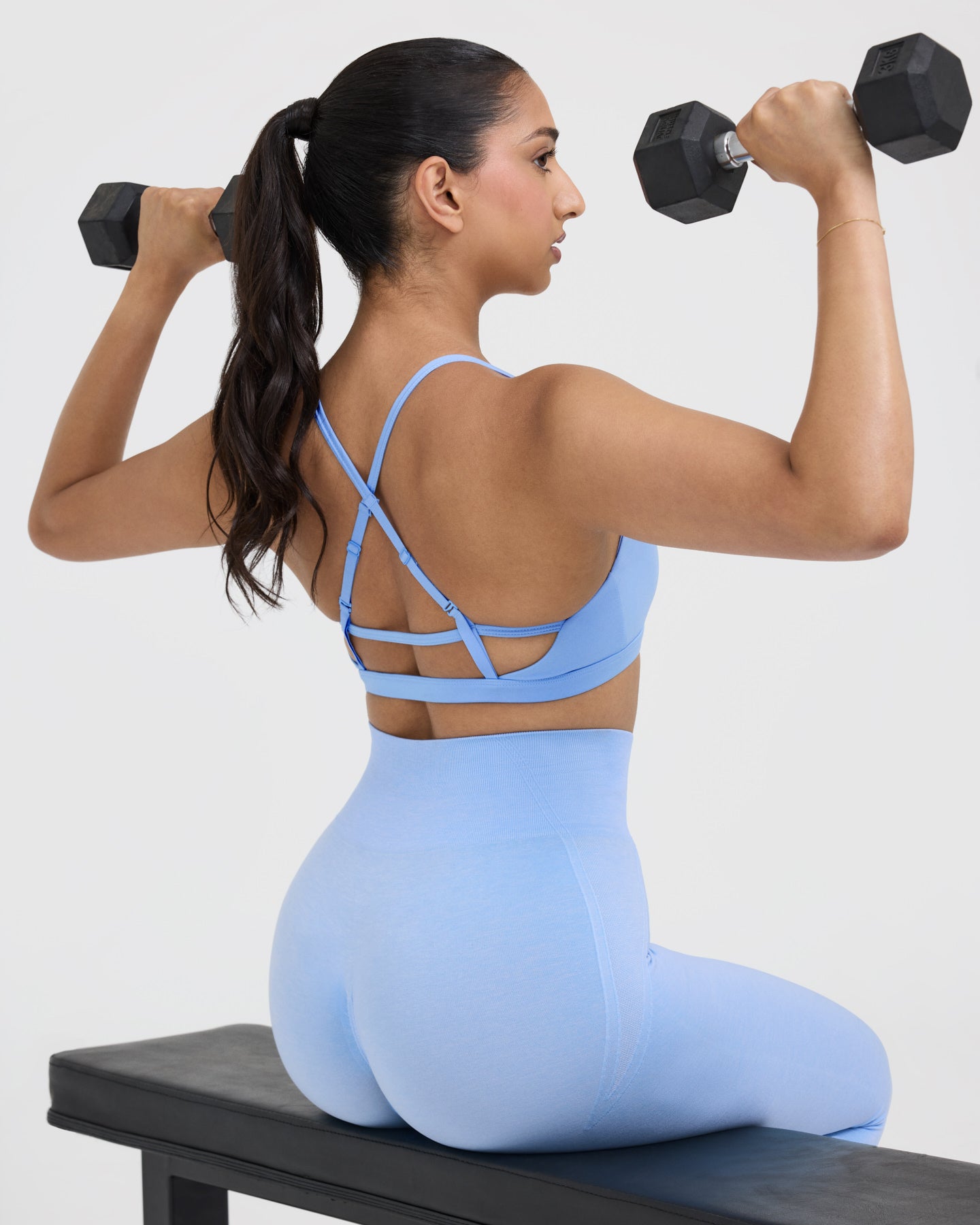 Timeless Strappy Bralette in Powdered Blue | Comfortable Wireless Bra for Everyday Wear | Perfect for Yoga, Lounge & Layering