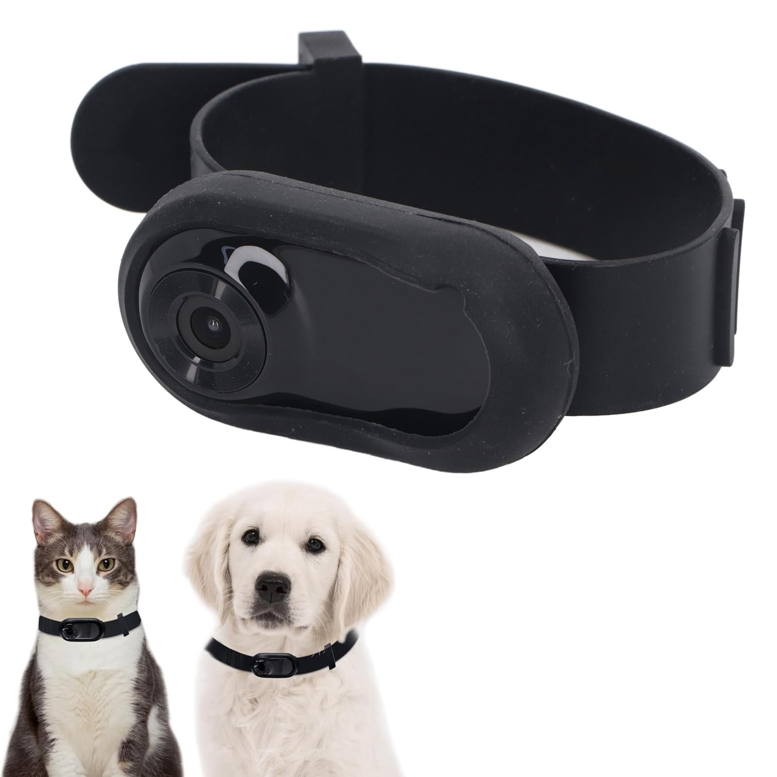 HD Mini Pet Collar Camera for Cats & Small Dogs - 120° Wide Angle Action Camera with Video Recording | Waterproof Indoor/Outdoor Wearable Camera for Pet Adventures, Training & Home Security (Black)