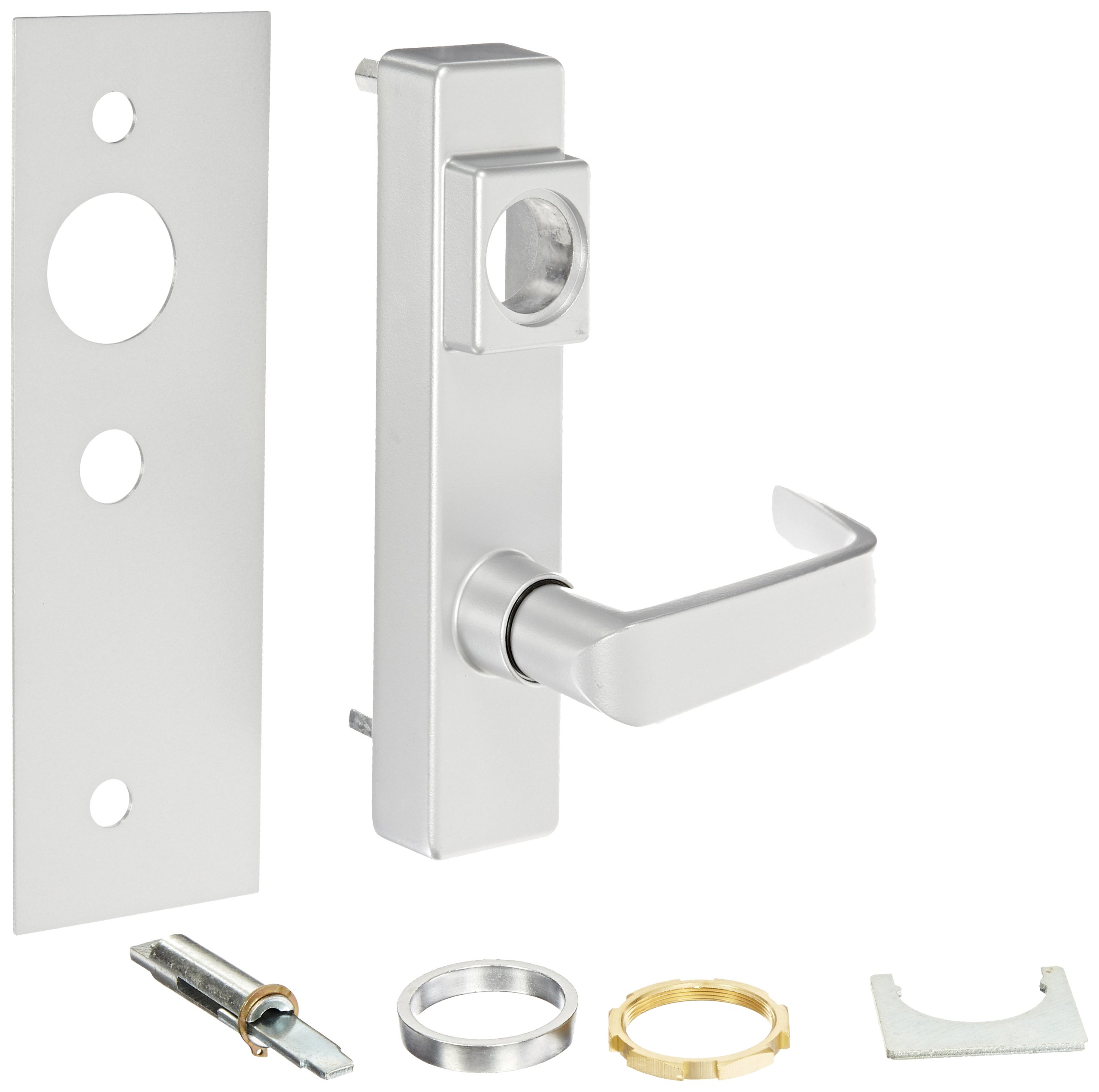 Detex Key Operated S Lever Lock - Standard Outside Trim with Durable Powder Coated Aluminum Finish | Secure Commercial Doors, Storage Units & Office Buildings