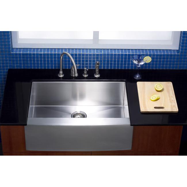Brushed Nickel Single Bowl Farmhouse Undermount Kitchen Sink KUF302110BN - Perfect for Rustic & Modern Kitchen Renovations