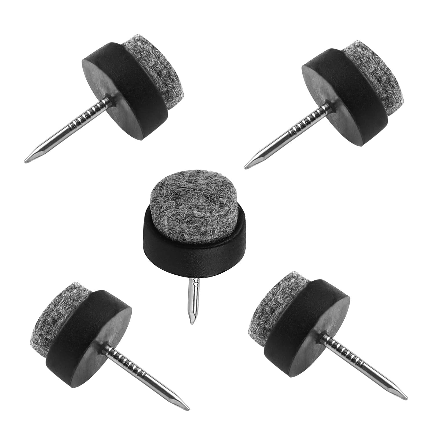 Yinpecly 36PCS Black Round Felt Furniture Pads 14x9mm - Chair & Table Leg Protectors for Hardwood Floors, Noise Reduction & Scratch Prevention - Ideal for Home, Office & Moving Furniture