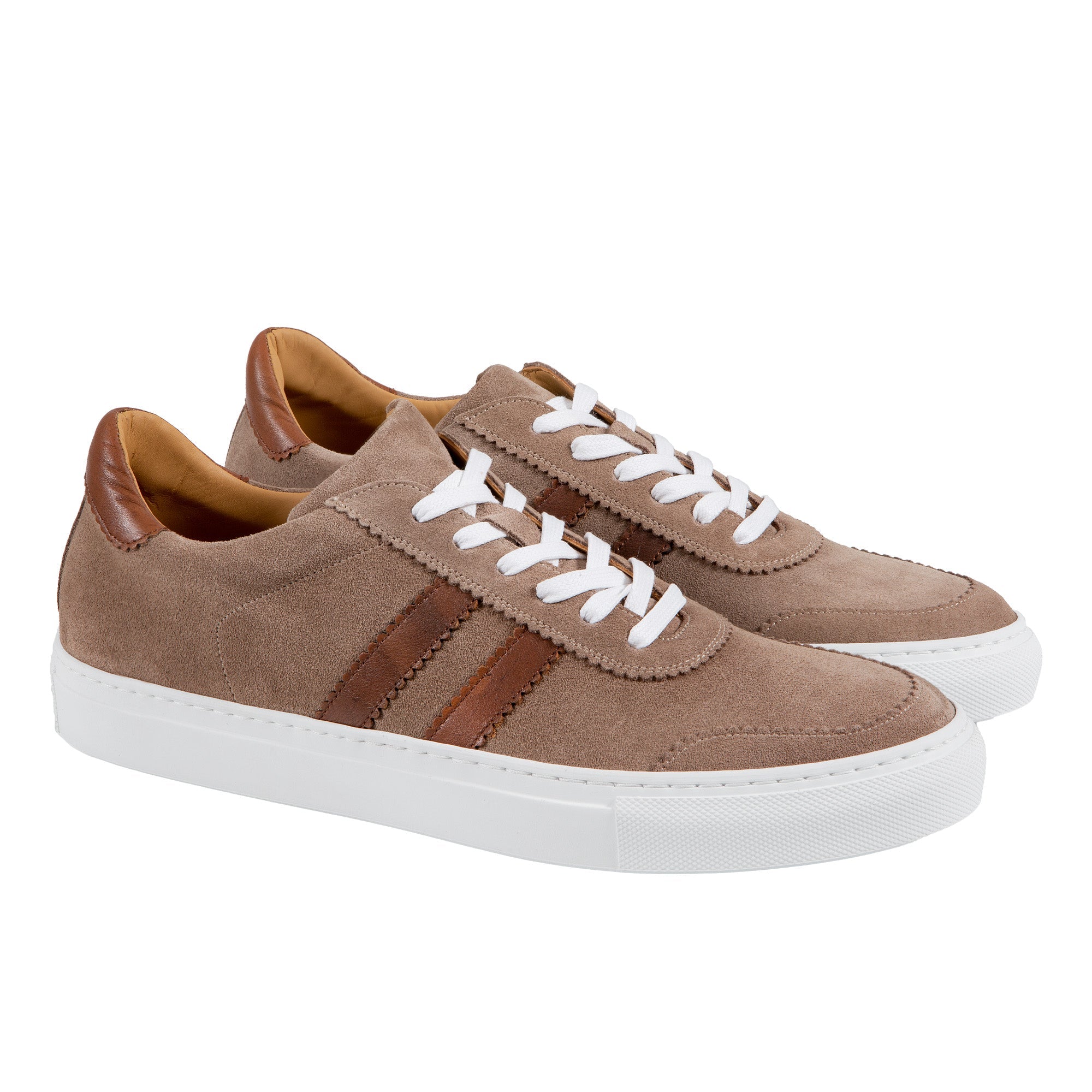 HENRY SARTORIAL Men's Brown Suede Leather Sneakers - Casual Comfortable Walking Shoes for Daily Wear, Work & Outdoor Activities