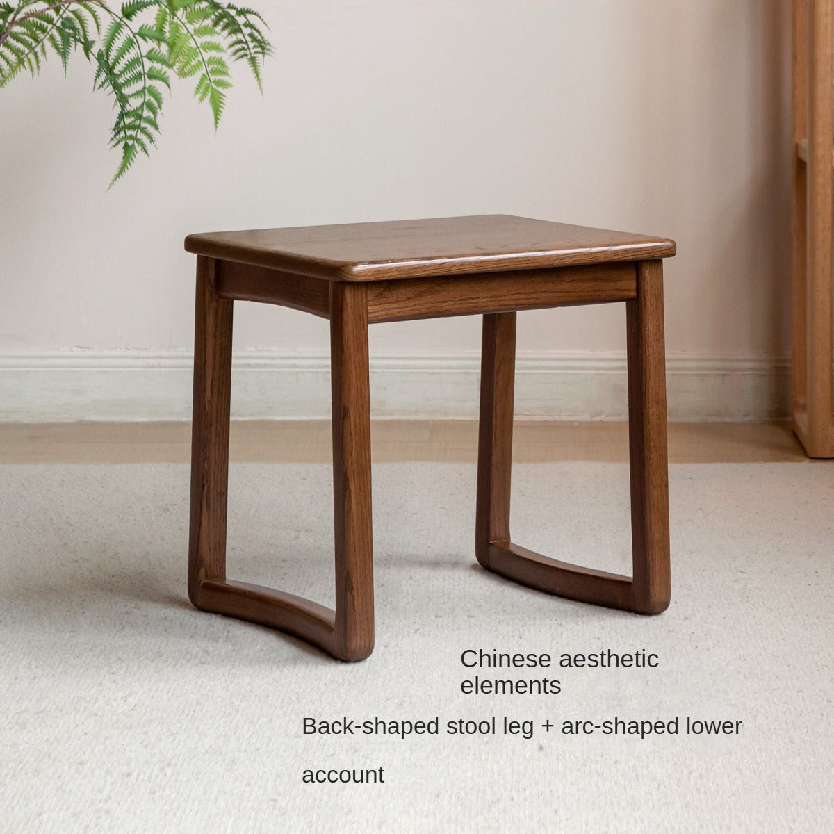 Premium Oak & Ash Solid Wood Tea Stool - Handcrafted Rustic Side Table for Living Room, Bedroom, or Balcony - Perfect for Tea Ceremonies, Reading Nook, or Decorative Accent