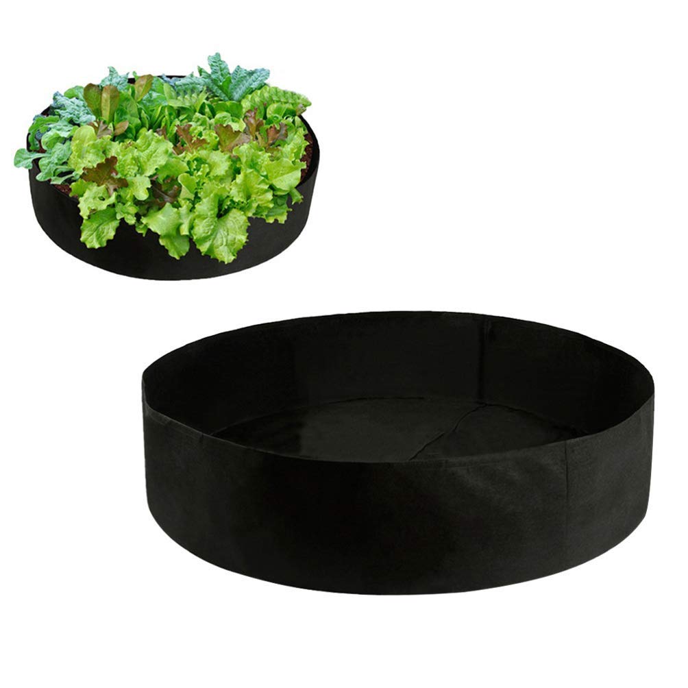60 Gallon Round Plant Grow Bags - Heavy Duty Felt Garden Pots for Vegetables, Flowers & Herbs - Breathable Fabric Plant Container with Handles (Black) - Ideal for Indoor/Outdoor Gardening, Urban Farming & Hydroponics