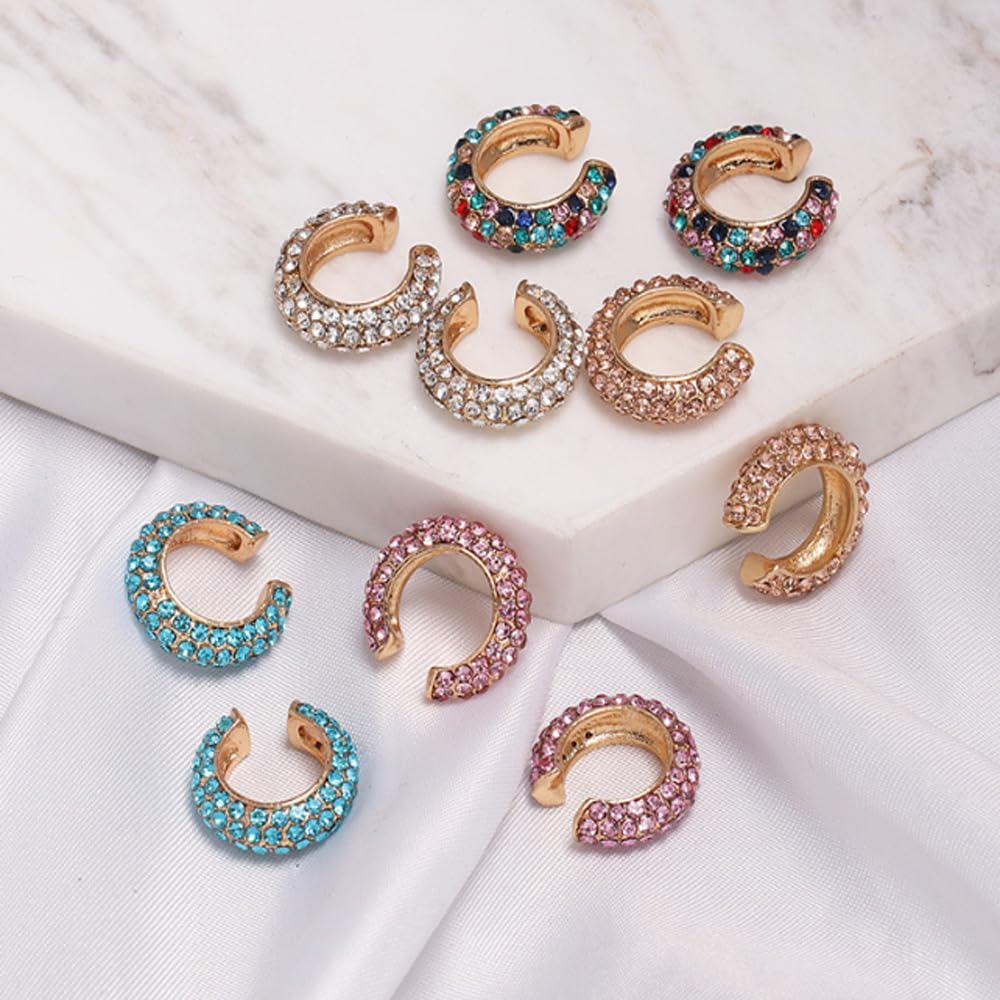 Trendy Non-Pierced Ear Cuffs for Women - Gold & Silver Clip-On Cartilage Earrings, Huggie Hoop Wrap Ear Jewelry | Perfect for Parties, Weddings & Everyday Fashion