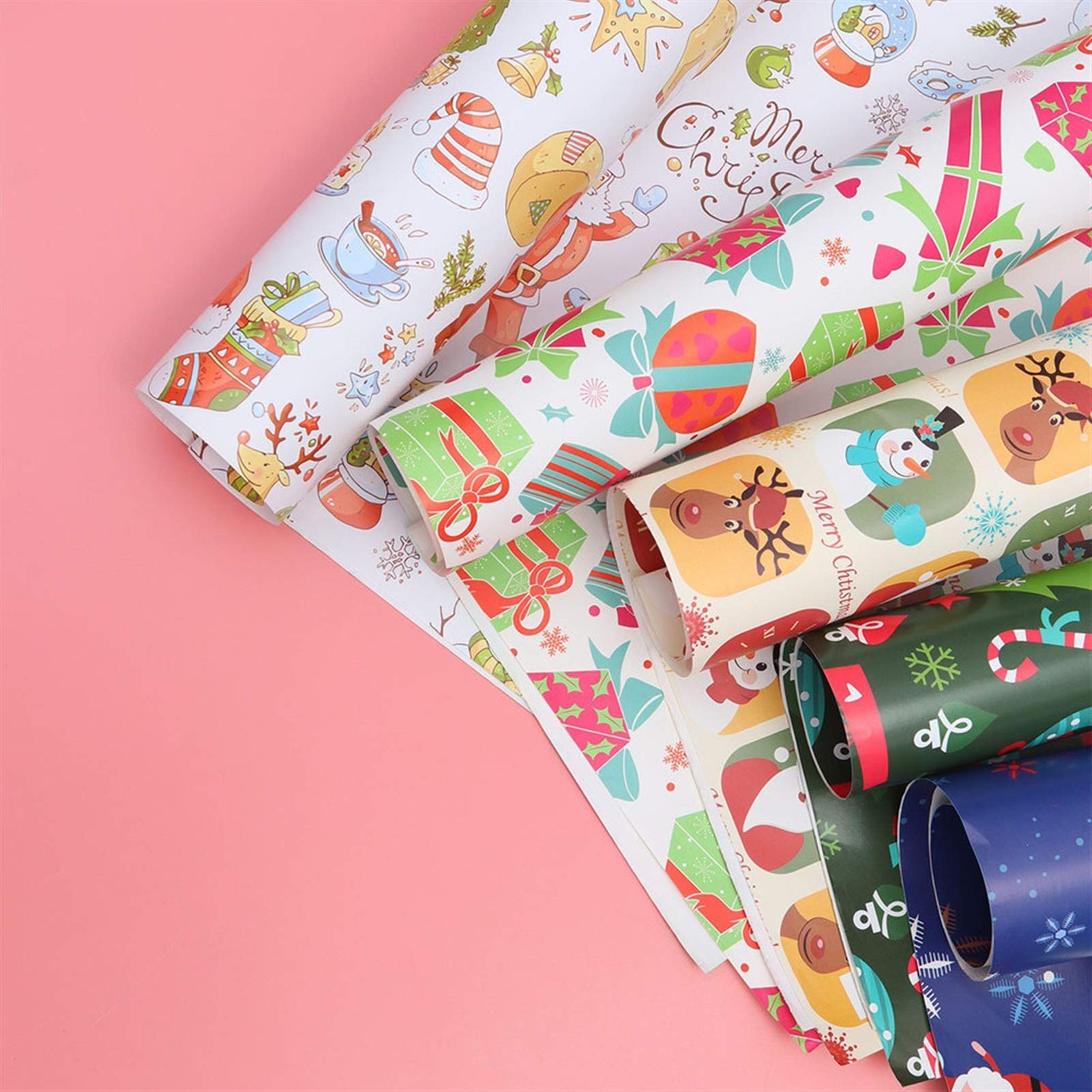 YSJJFWX 20-Piece Christmas Wrapping Paper Set - Festive Holiday Gift Wrap with Attractive Themed Prints for Scrapbooking, Book Covers & Decorative Packaging (As Shown) - Perfect for Holiday Gifts, DIY Crafts & Party Decorations