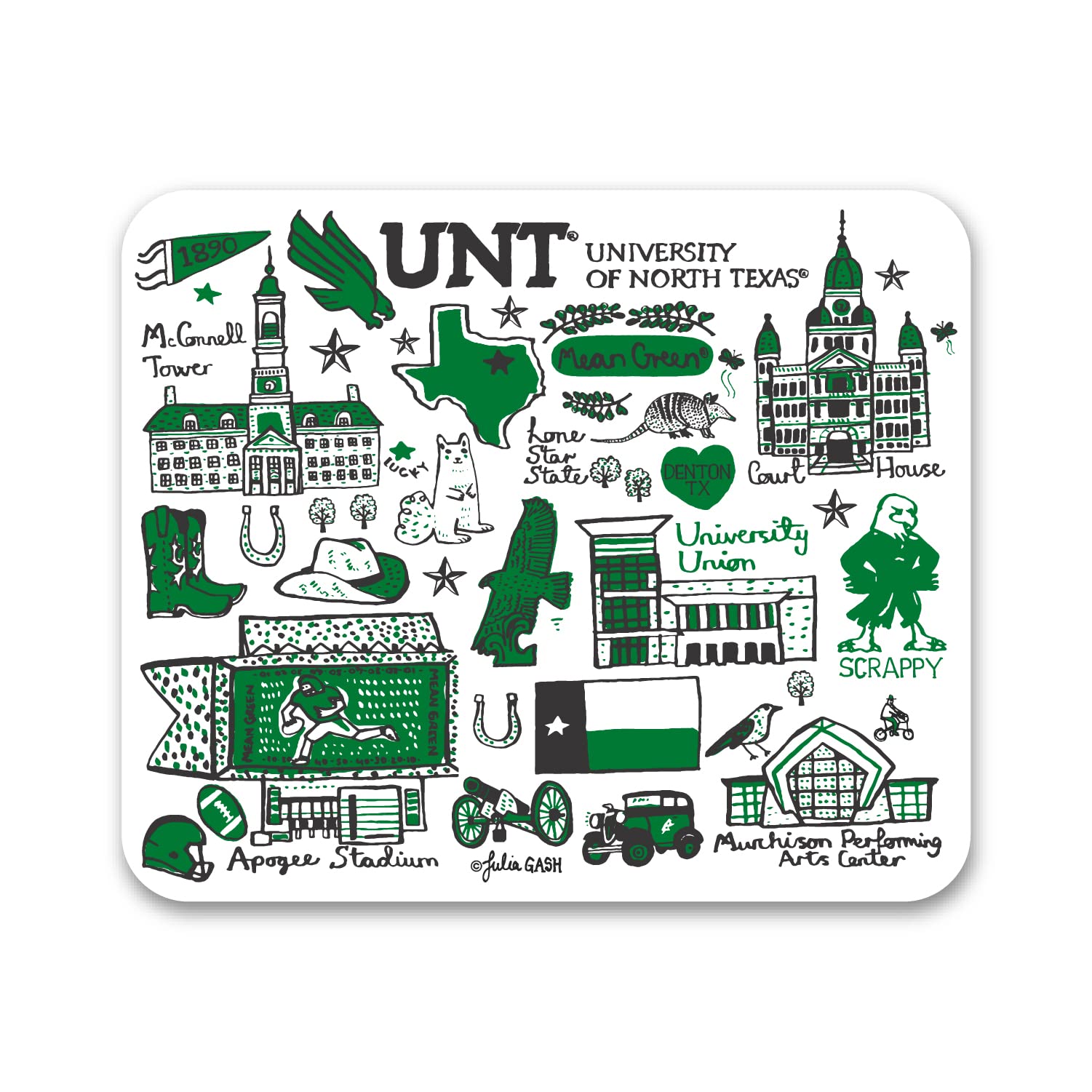 OTM Essentials University of North Texas Standard Fabric Mouse Pad - Premium Desk Accessory for Work & Gaming - Perfect for Office, Home & Dorm Room Setup