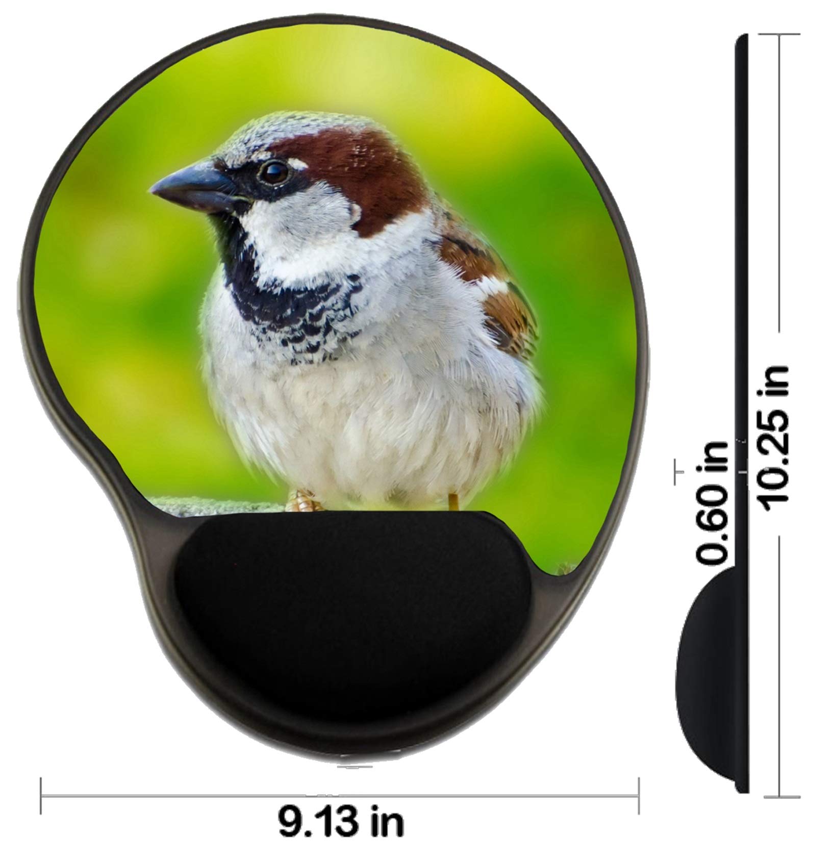 MSD Ergonomic Mouse Pad with Wrist Support - Sparrow Beak Feather Bird Design Wildlife Nature Themed Gaming & Office Mouse Mat for Computer, Laptop, PC - Perfect for Long Work Hours, Gaming Sessions & Pain Relief