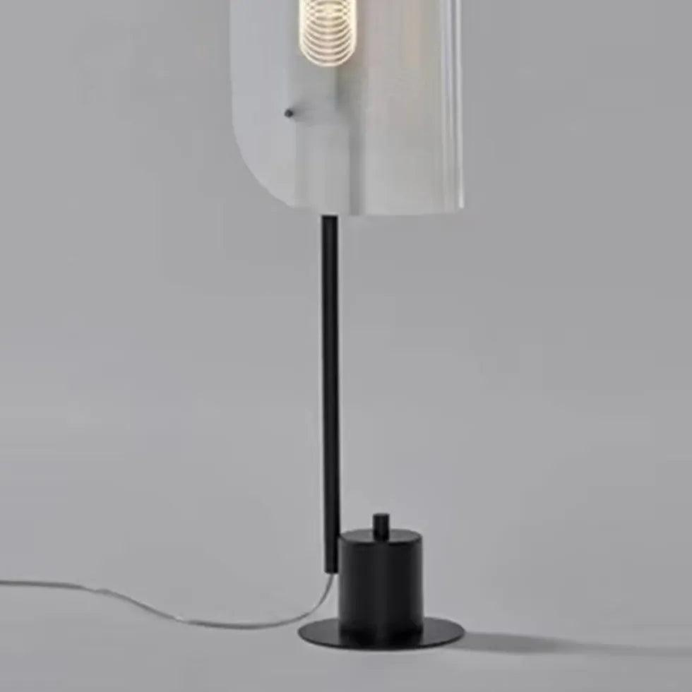 Modern Transparent Cylindrical Minimalist Tall Floor Lamp - Sleek Home & Office Lighting for Living Room, Bedroom or Study Decor