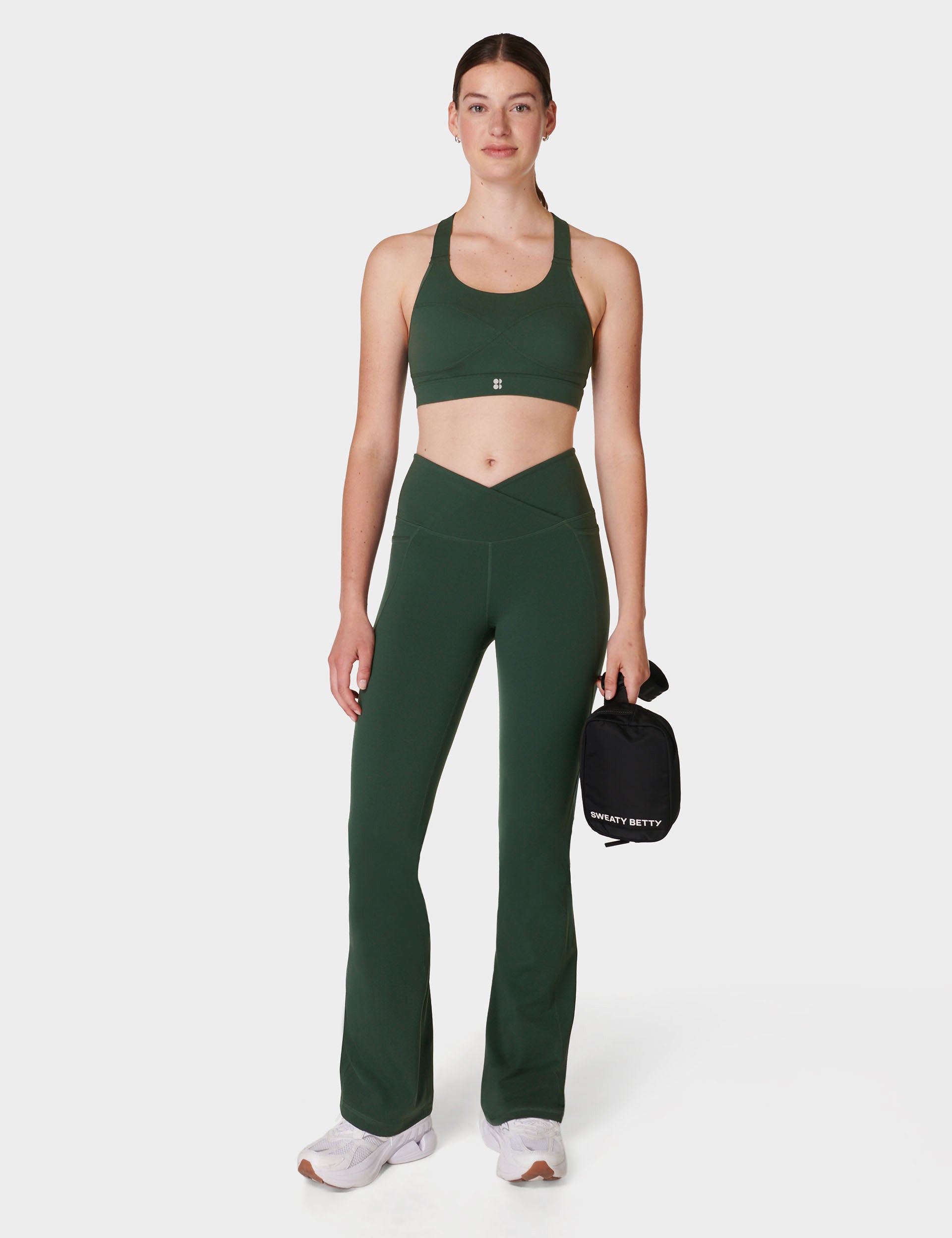 Power Bootcut Wrap Waist Yoga Pants for Women - Comfortable Gym Trousers with High Waist Design - Trek Green - Perfect for Yoga, Workouts & Casual Wear