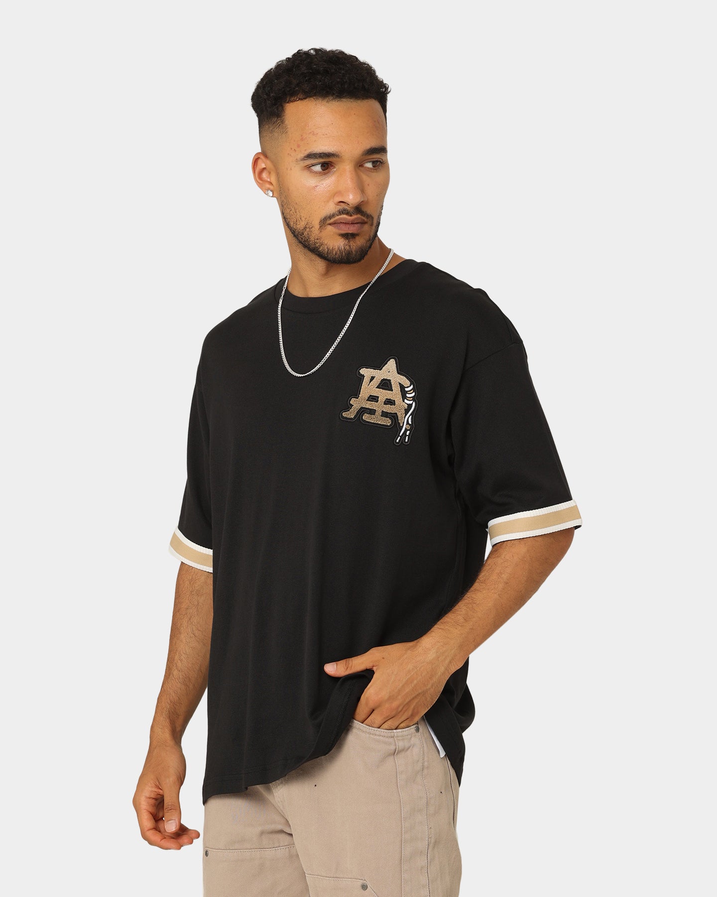 Adidas MC Badge T-Shirt for Men - Black Cotton Short Sleeve Tee - Casual Wear & Street Style Outfits