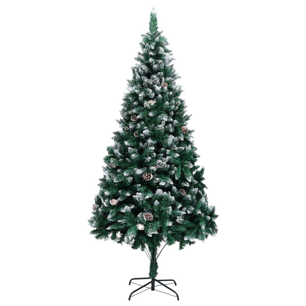 8 ft VidaXL Artificial Christmas Tree with Pine Cones & Snow - Pre-Lit Holiday Decor for Living Room, Office, Garden & Terrace - Perfect for Xmas Party & Winter Home Decoration
