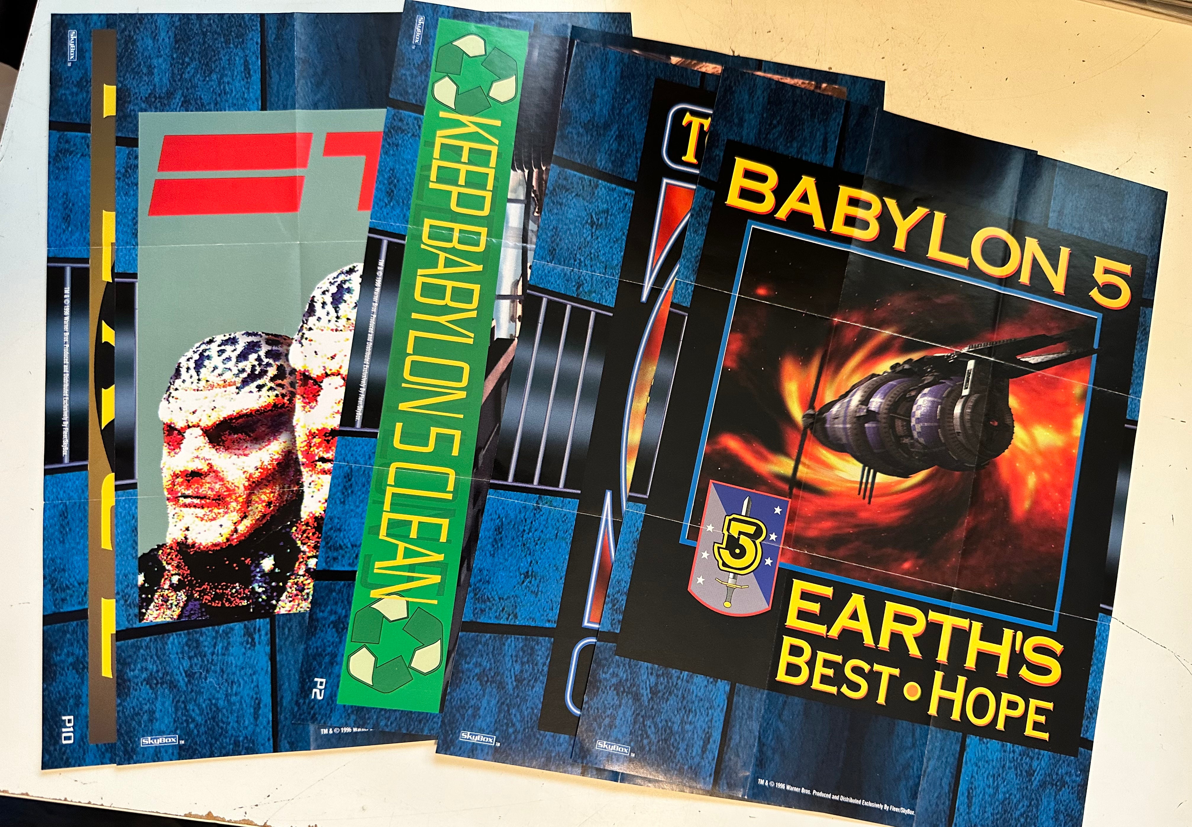 Babylon 5 Rare 10 Mini Posters Chase Insert Set 1996 - Collectible Sci-Fi Memorabilia for Fans & Home Decor