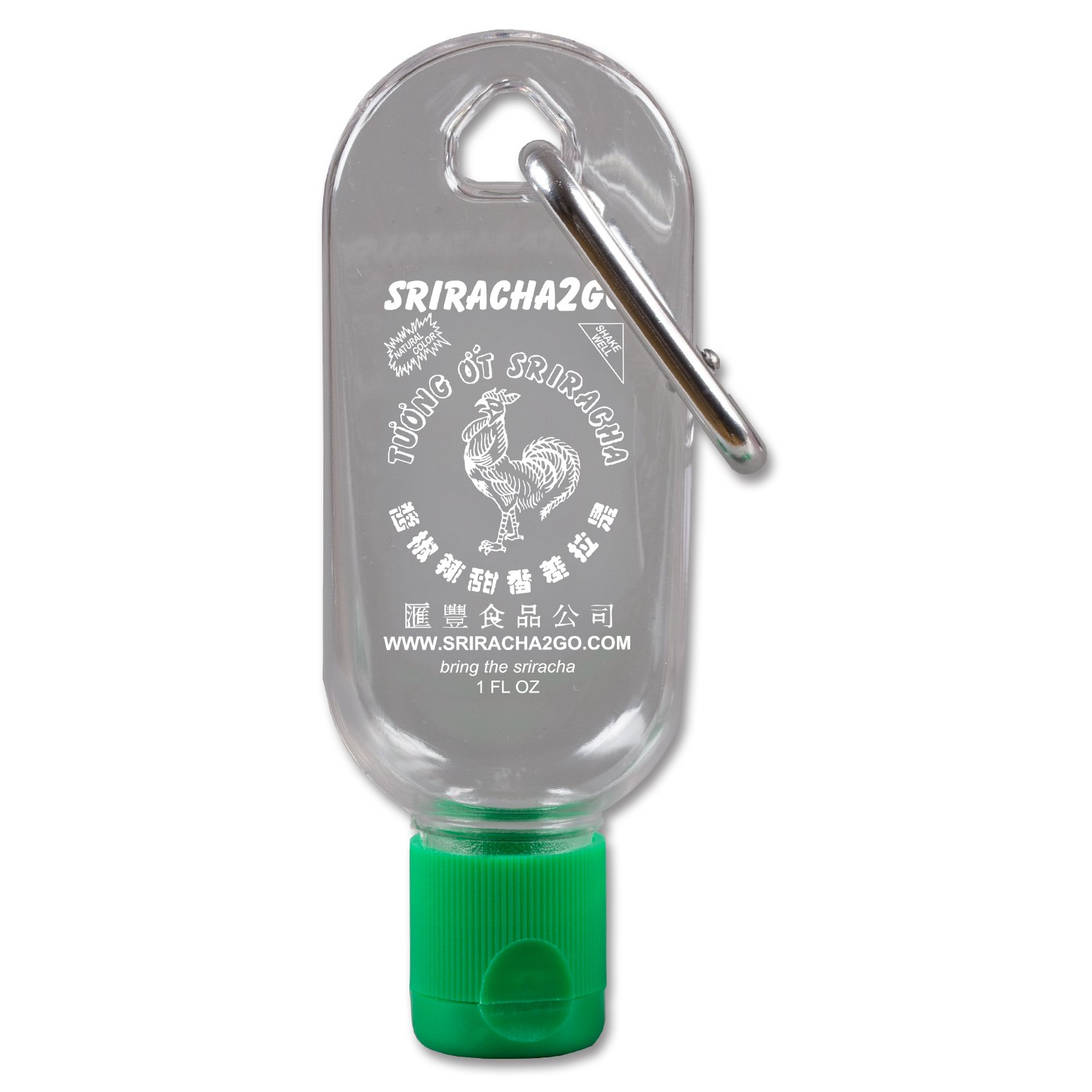 Sriracha2Go - Huy Fong Sriracha Hot Sauce Mini Keychain Bottle 1oz 10-Pack - Portable Spicy Condiment for Travel, Camping & Office Use - Perfect for Lunch Boxes, Picnics & On-the-Go Meals