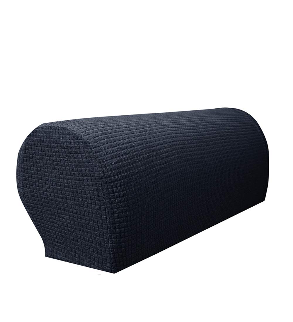 Stretchable Sofa Armrest Covers 2-Pack - Soft Arm Pad Protectors for Couches, Chairs & Recliners (Black) - Perfect for Living Room, Office & Home Decor