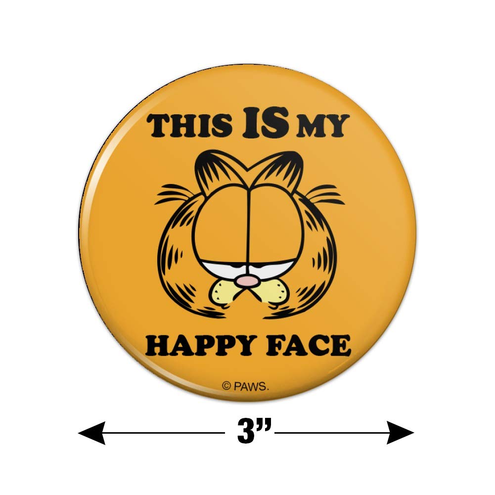 Garfield 'This IS My Happy Face' Funny Refrigerator Magnet - Perfect for Kitchen, Office, Locker & Home Decor