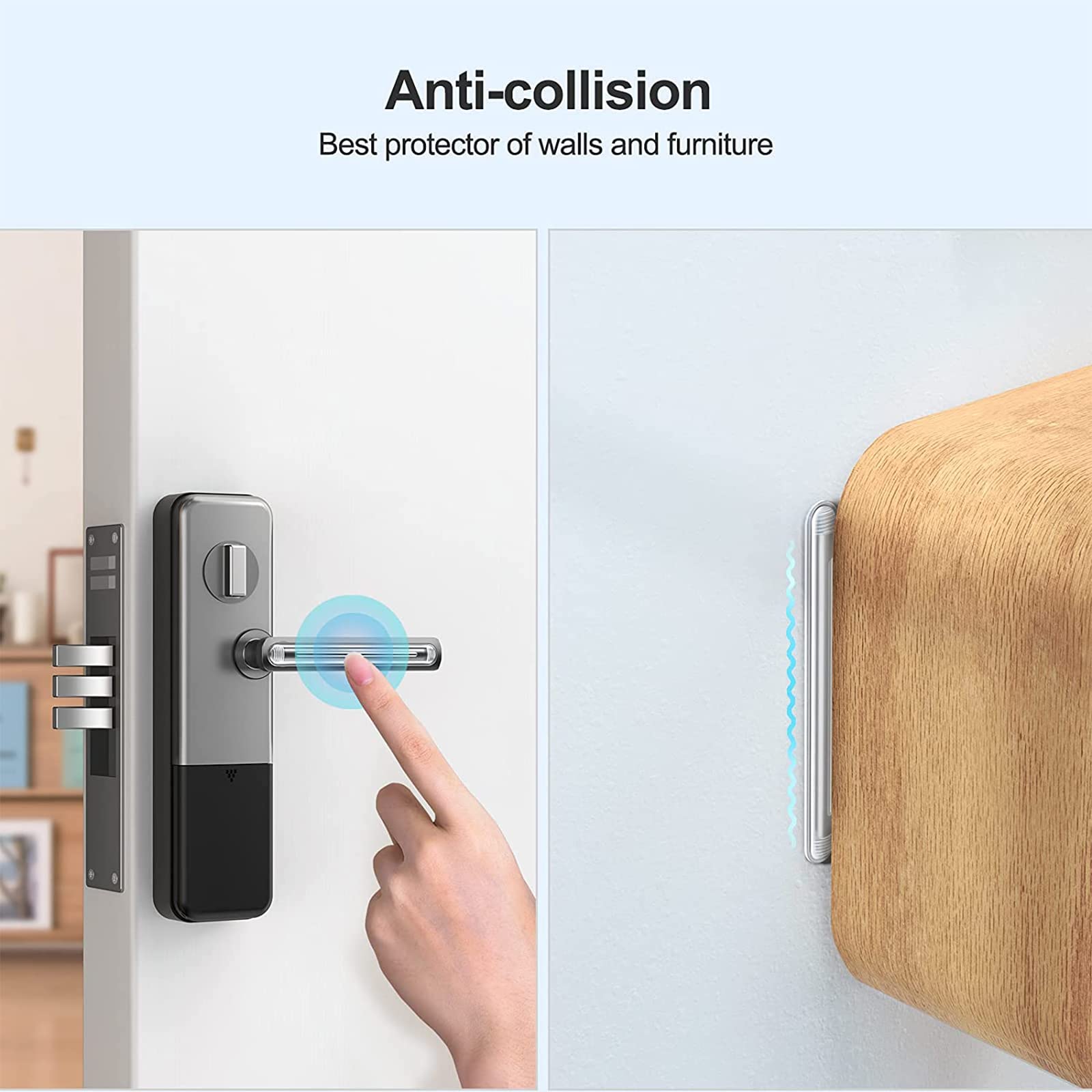 Clear Adhesive Rubber Bumpers - 4 Pack Silicone Furniture Protectors for Sliding Doors, Cabinets & Drawers | Door Knob Wall Protector | Scratch Prevention for Home & Office Use